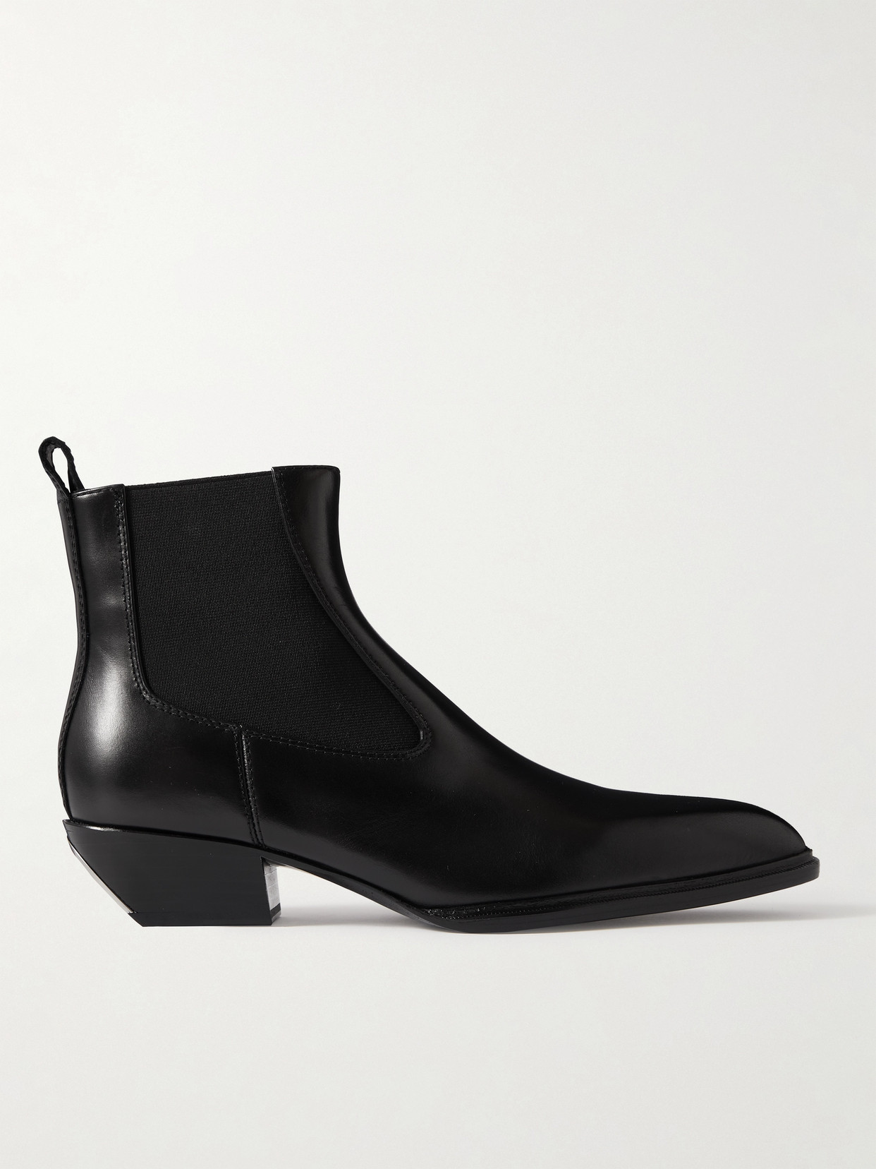 Alexander Wang Slick Leather Ankle Boots In Black