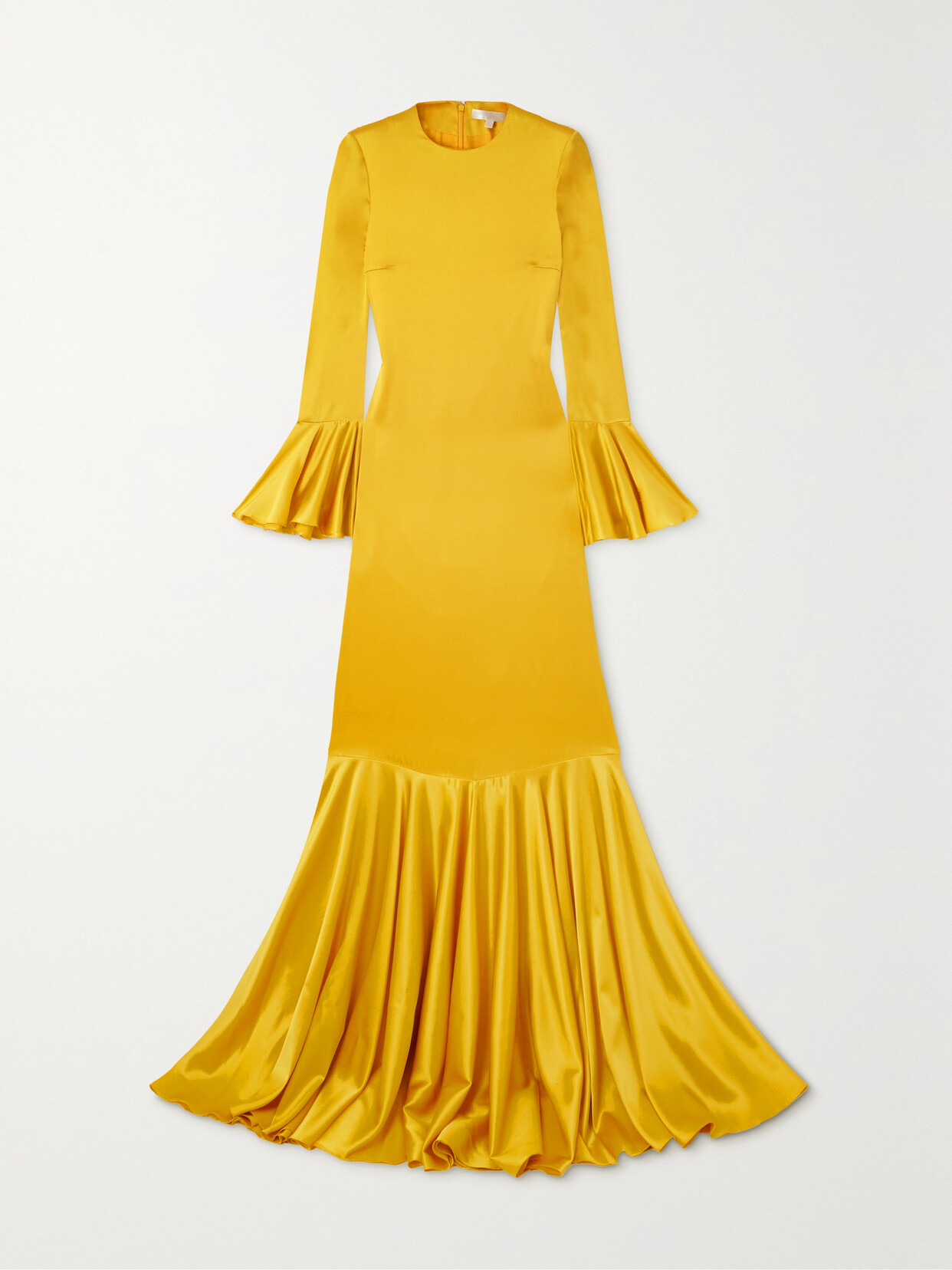 CAROLINE CONSTAS - Allonia Ruffled Silk-charmeuse Gown - Orange