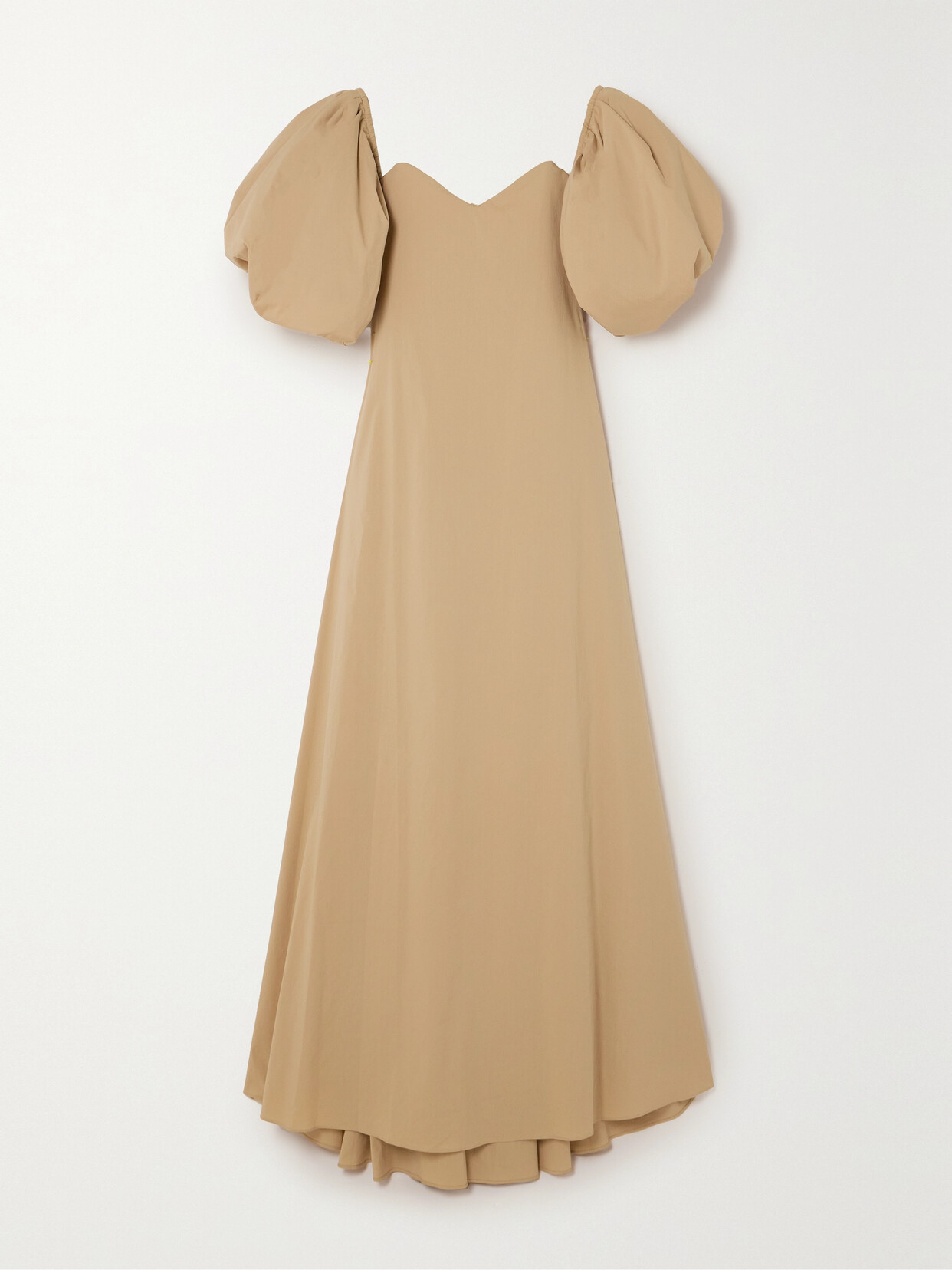 CAROLINE CONSTAS - Palmer Off-the-shoulder Cotton-blend Poplin Maxi Dress - Neutrals