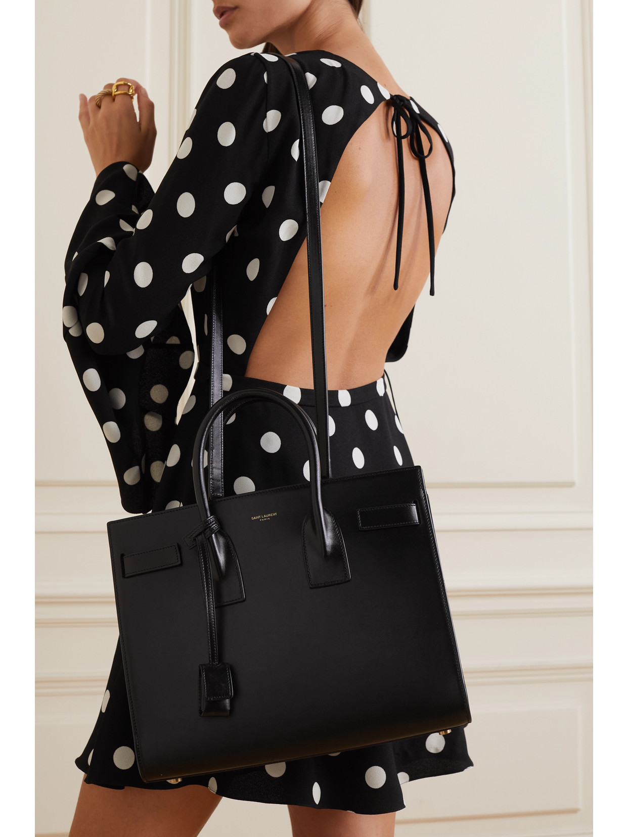 Saint Laurent Nano Sac De Jour Leather Satchel In Black