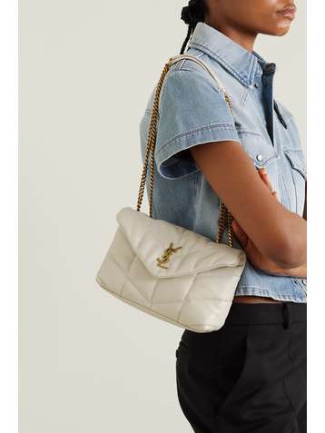 Puffer Toy Quilted Satin Shoulder Bag in Pink - Saint Laurent