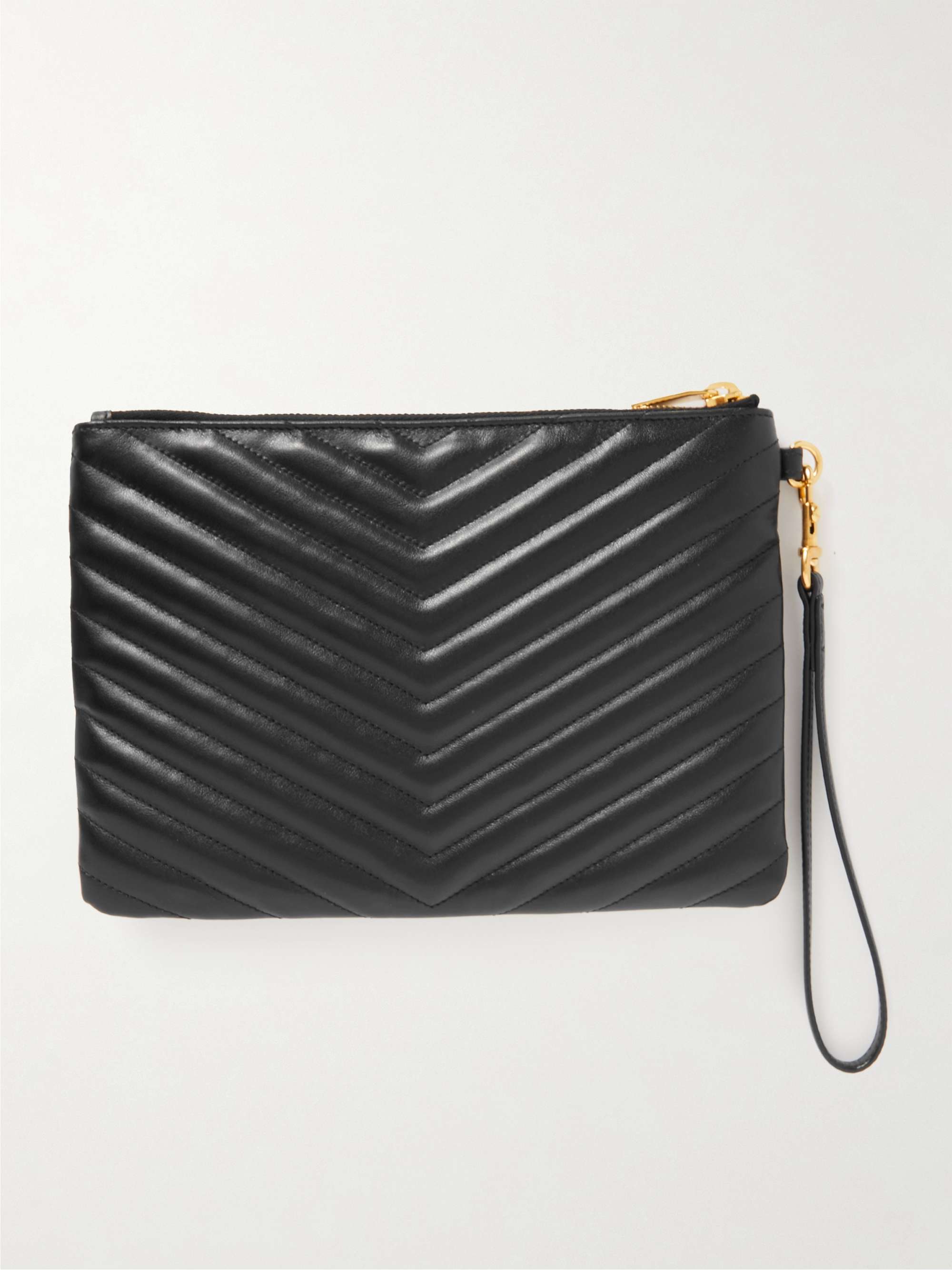 SAINT LAURENT Monogramme quilted leather pouch