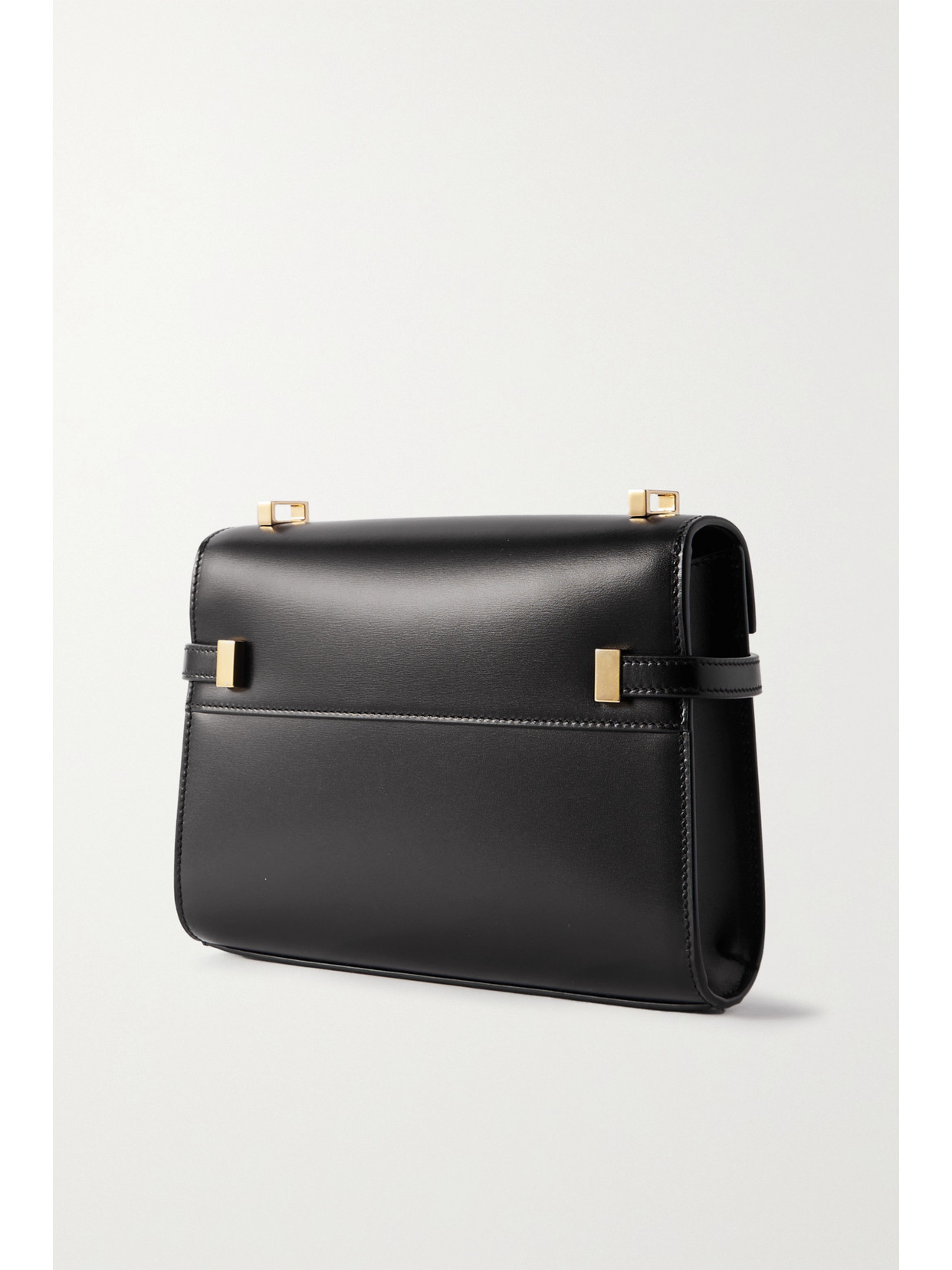 Shop Saint Laurent Manhattan Mini Leather Shoulder Bag In Black