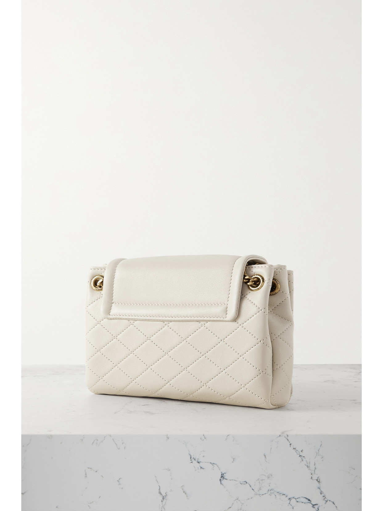 Saint Laurent Nolita Mini Leather Shoulder Bag In White