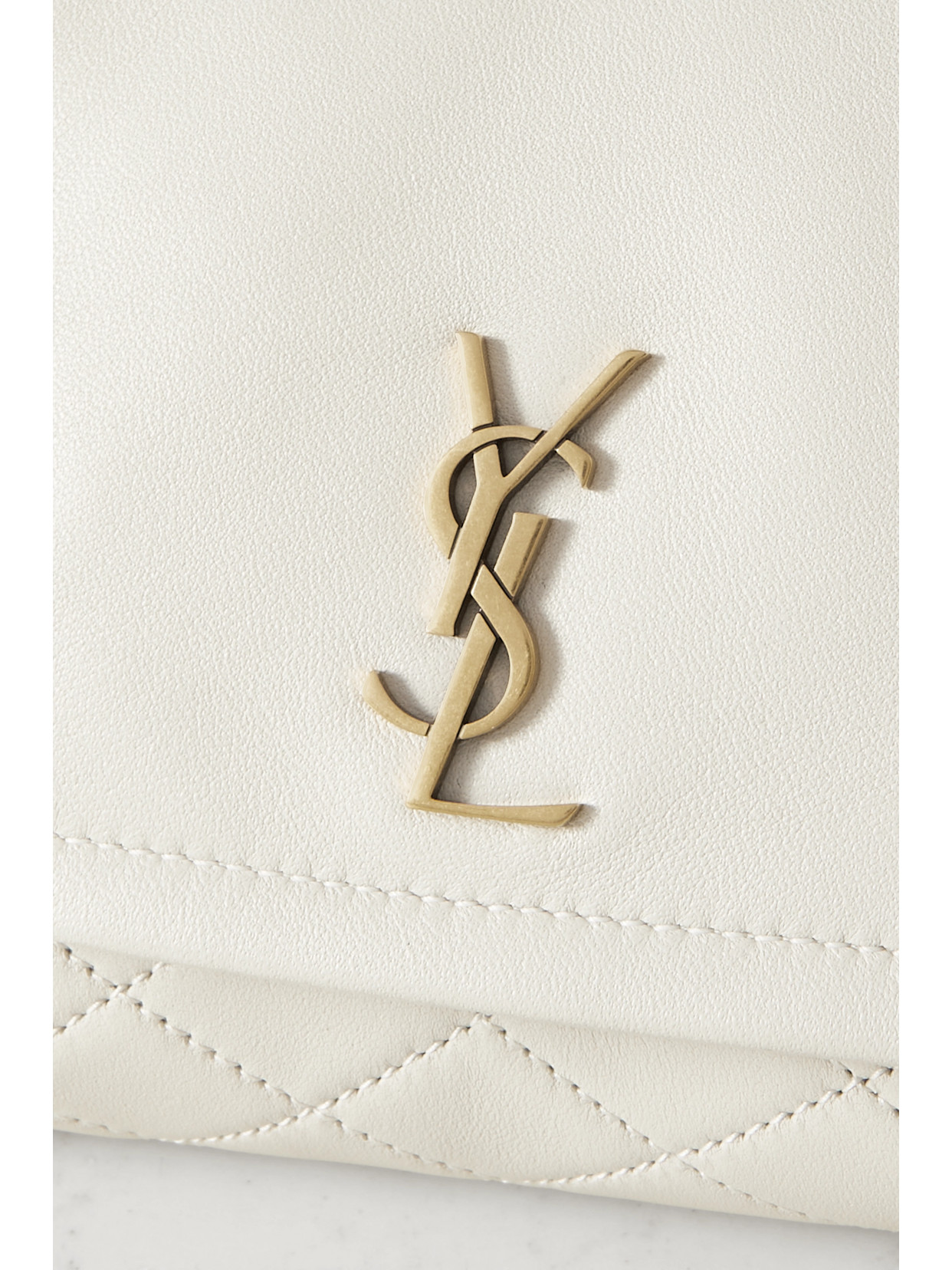Saint Laurent Nolita Mini Leather Shoulder Bag In White