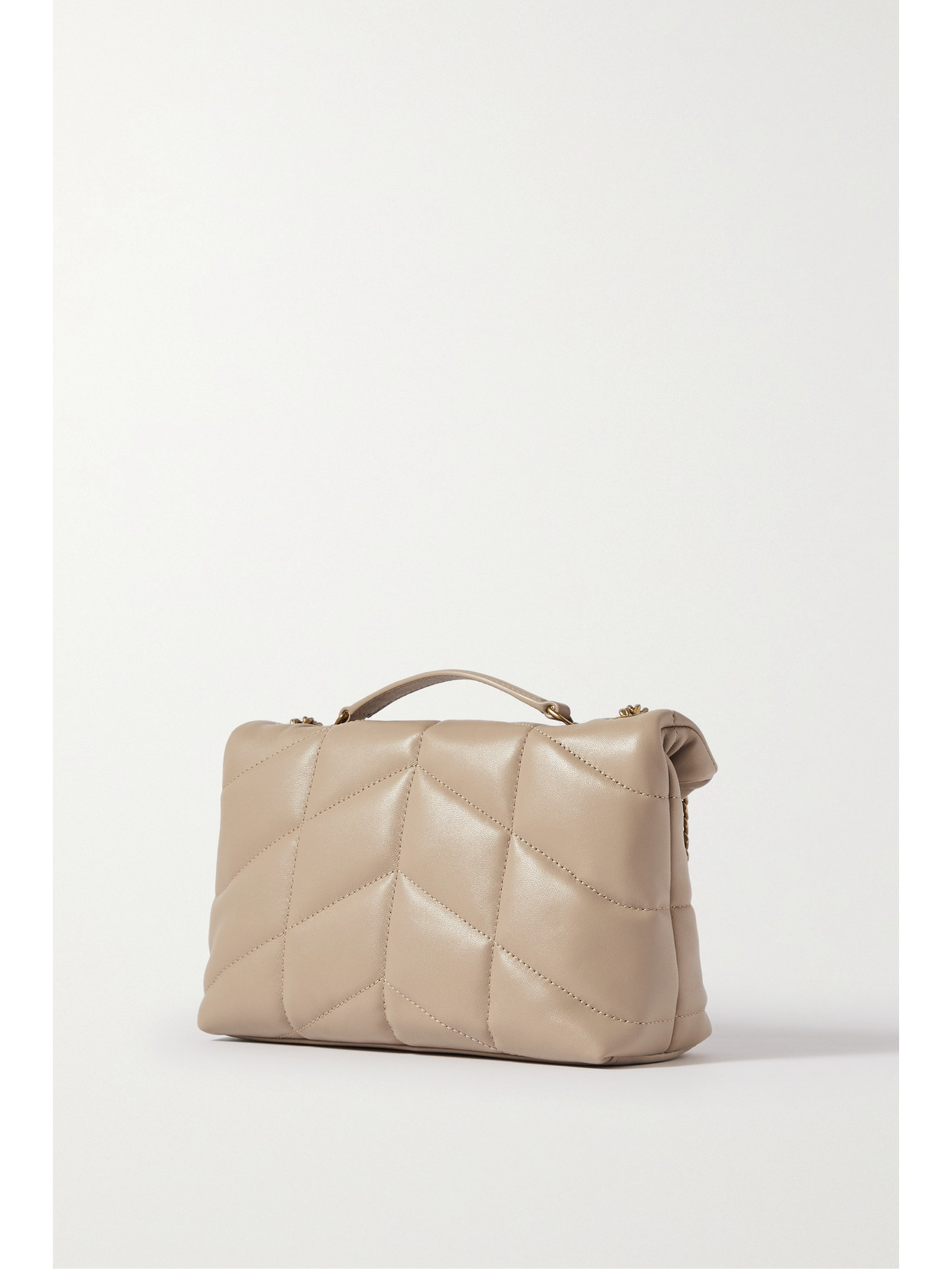 Saint Laurent Puffer Toy Quilted Leather Shoulder Bag In Neutrals