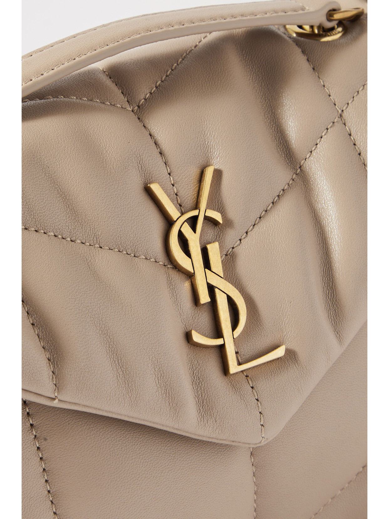Saint Laurent Puffer Toy Quilted Leather Shoulder Bag In Neutrals
