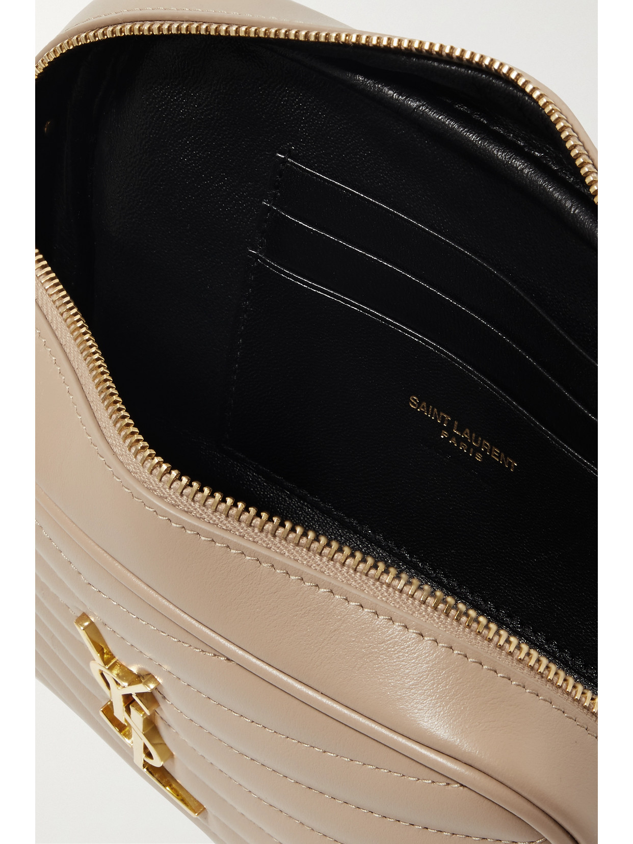 Shop Saint Laurent Lou Mini Matelassé Leather Shoulder Bag In Neutrals