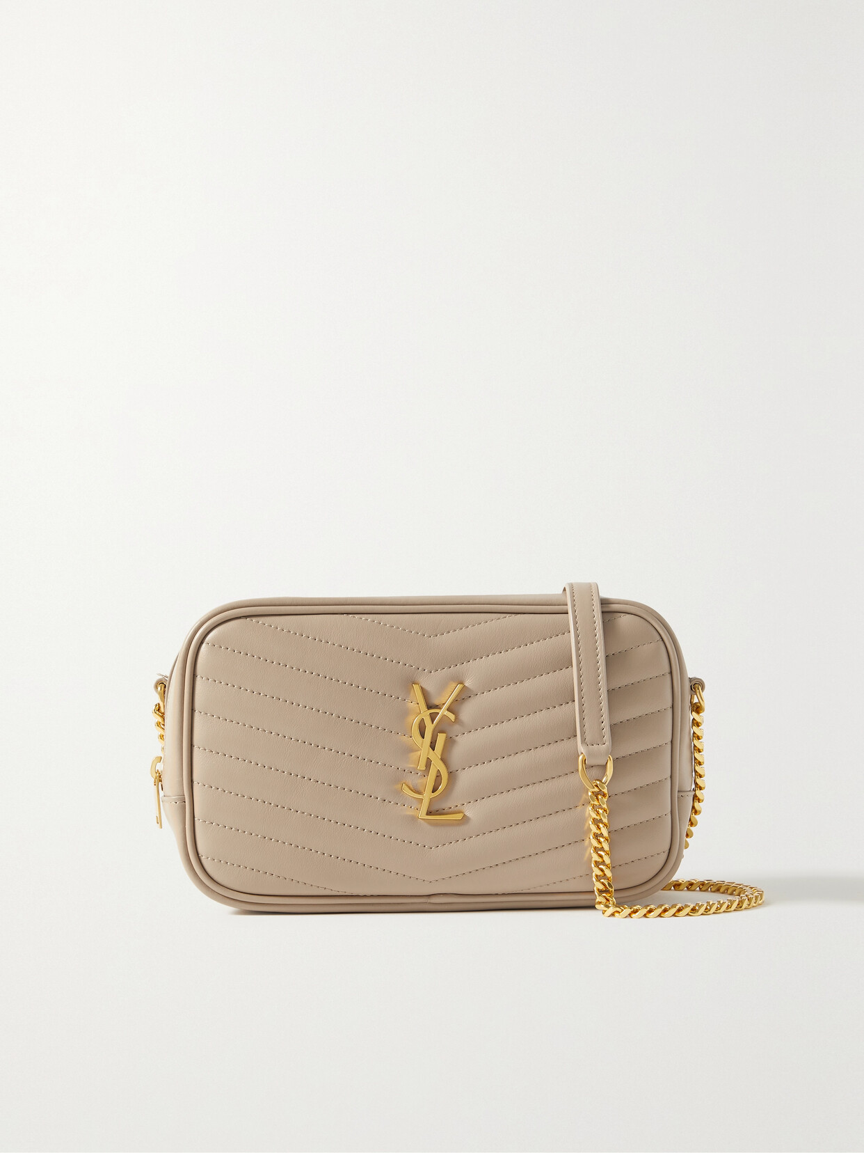 SAINT LAURENT - Lou Mini Matelassé Leather Shoulder Bag - Neutrals