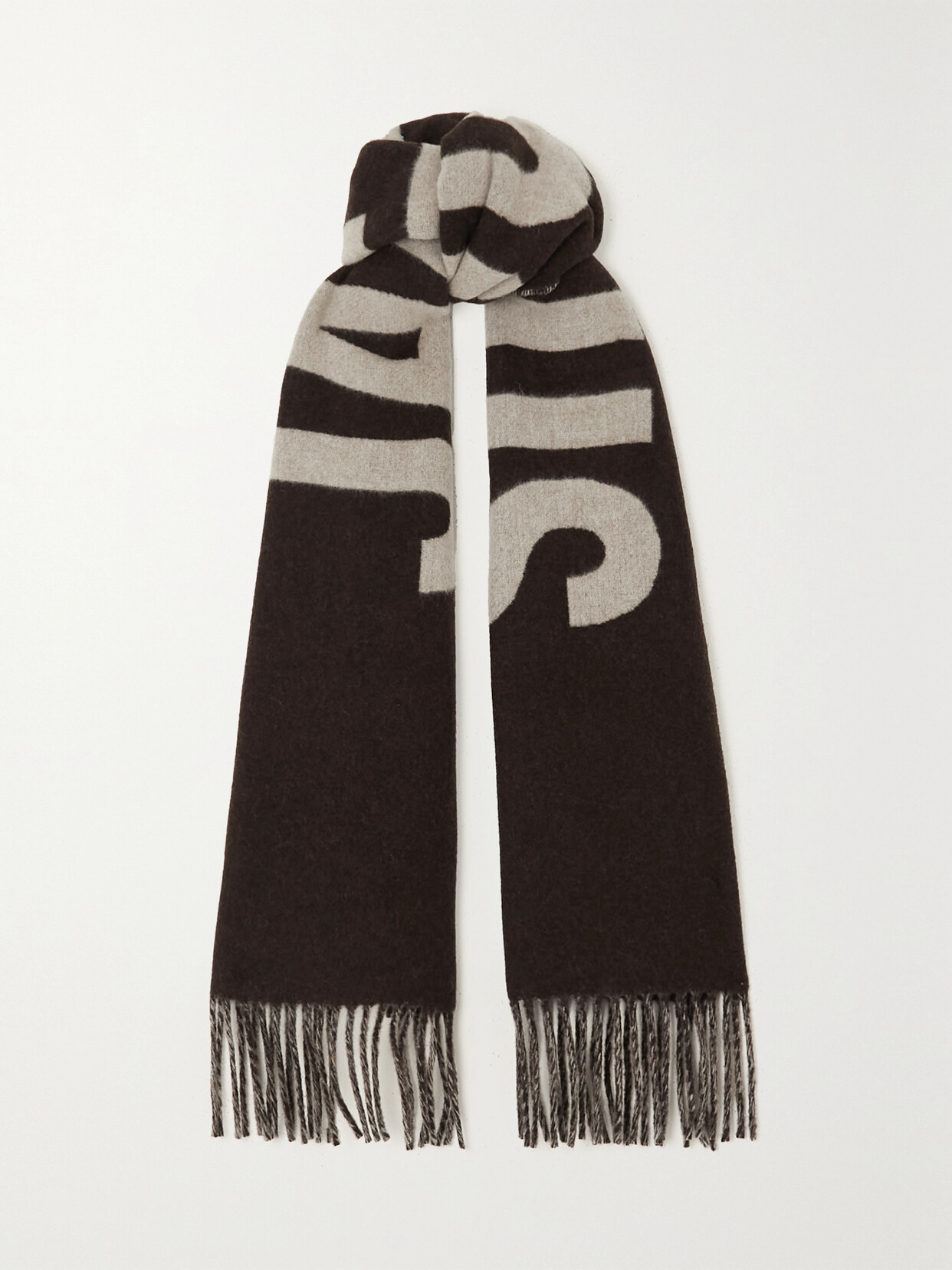 Jacquemus Fringed Jacquard-knit Wool Scarf