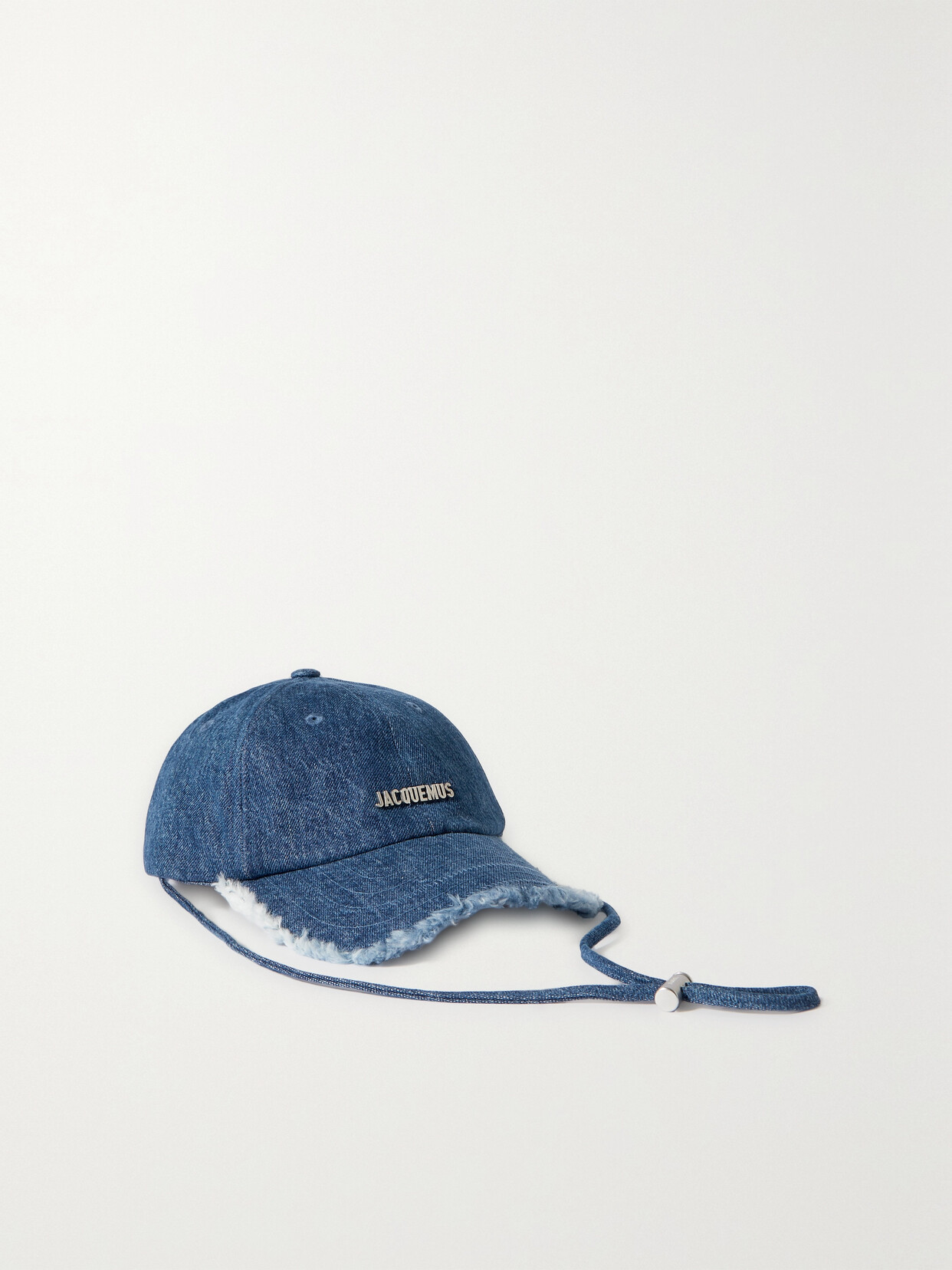 Jacquemus - Artichaut Embellished Frayed Denim Baseball Cap - Blue