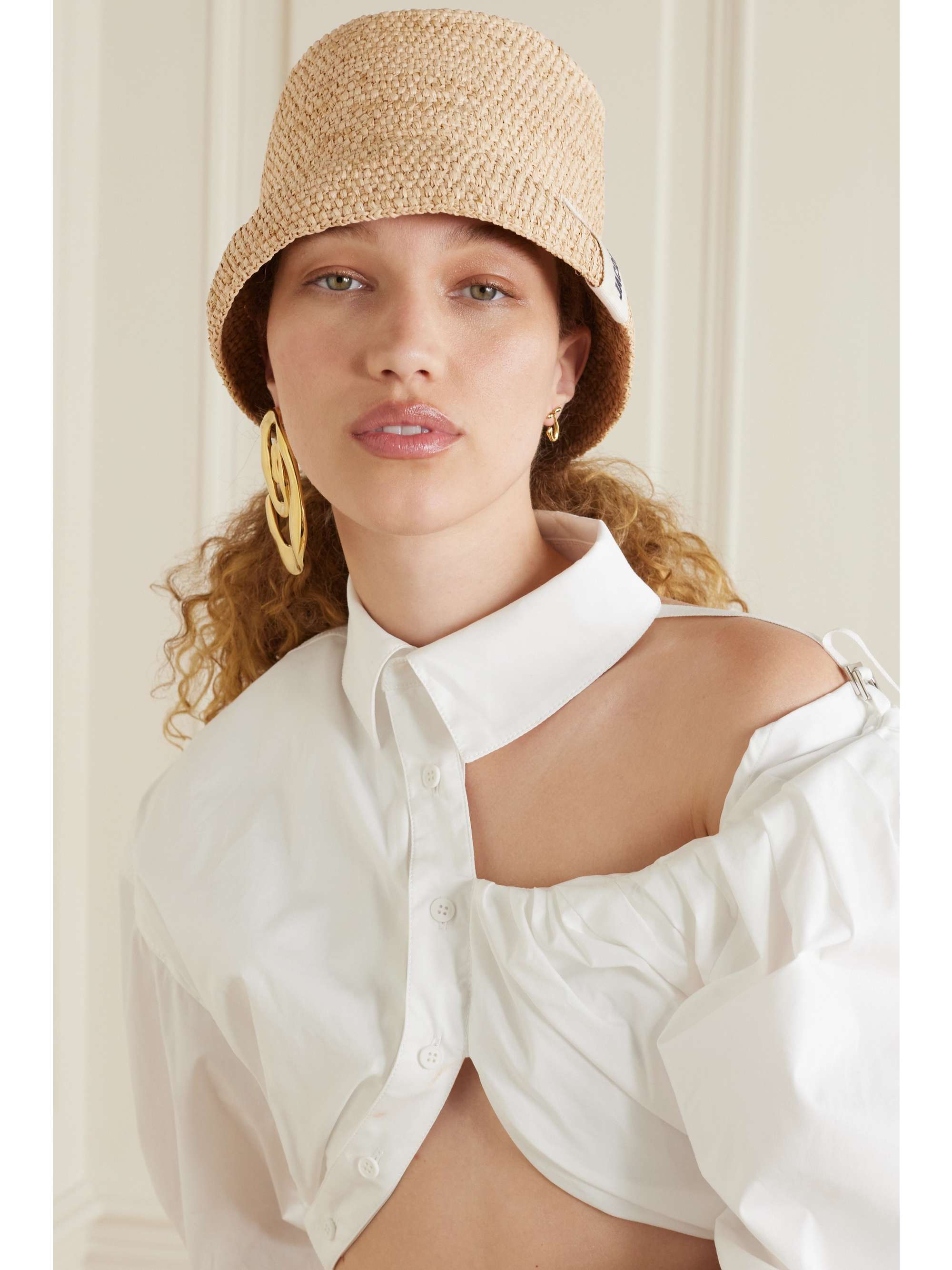 JACQUEMUS Le Bob Raphia grosgraintrimmed raffia bucket hat NETAPORTER