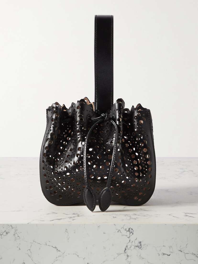 Alaïa Rose Marie Small Laser-cut Leather Bucket Bag
