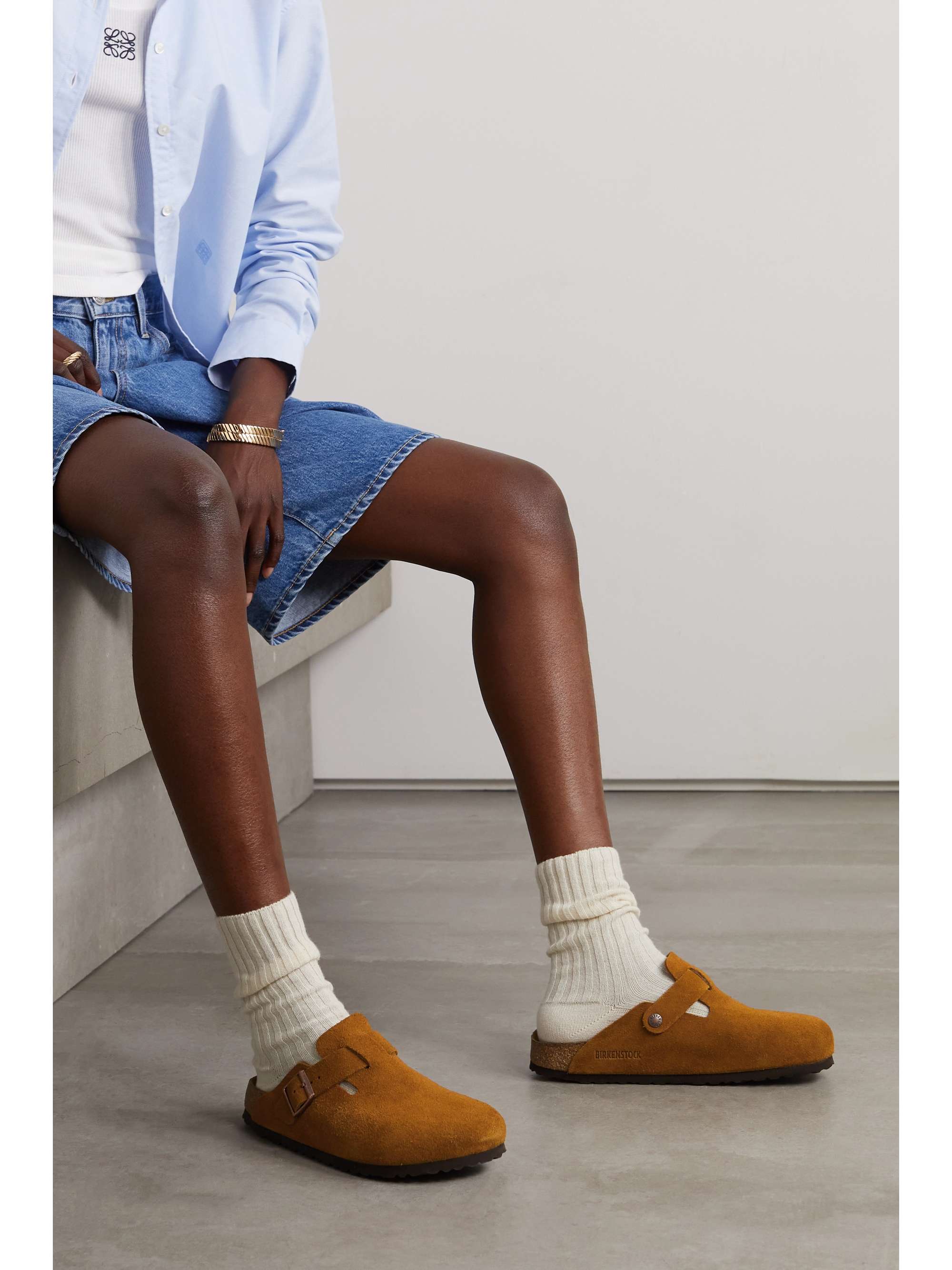 BIRKENSTOCK Boston suede clogs