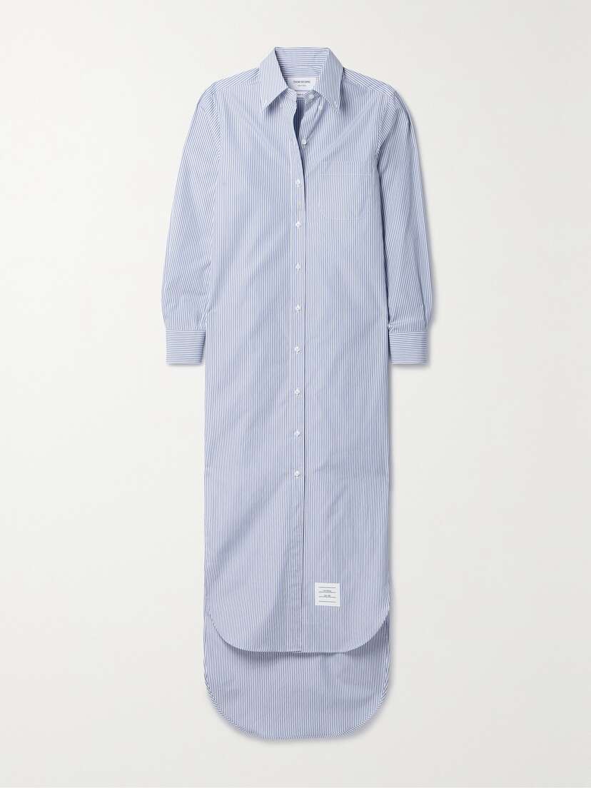 Thom Browne Striped Cotton-poplin Midi Shirt Dress