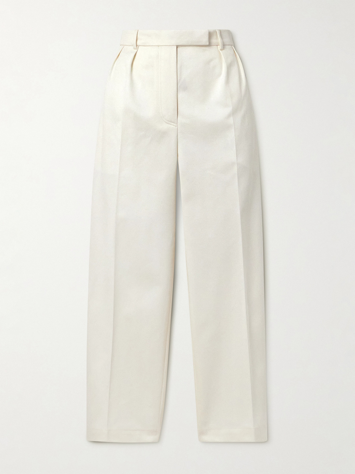 Thom Browne Mid-rise Cotton-twill Wide-leg Pants - White