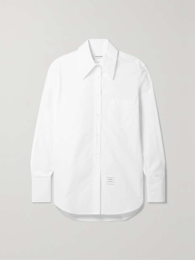 Thom Browne Appliquéd Cotton-poplin Shirt
