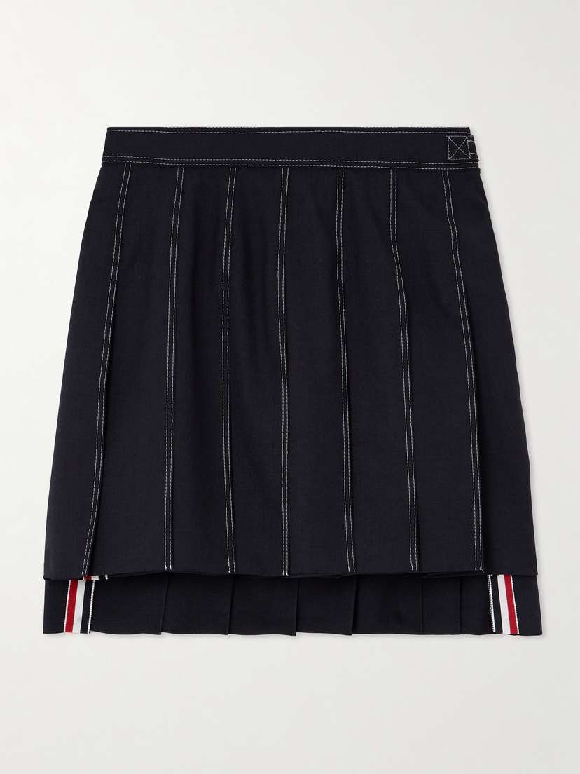 Thom Browne Pleated Wool Mini Skirt