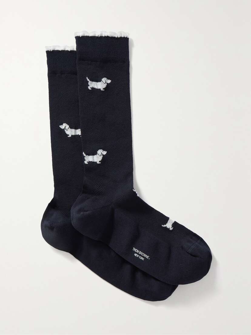 Thom Browne Hector Intarsia Cotton-blend Socks