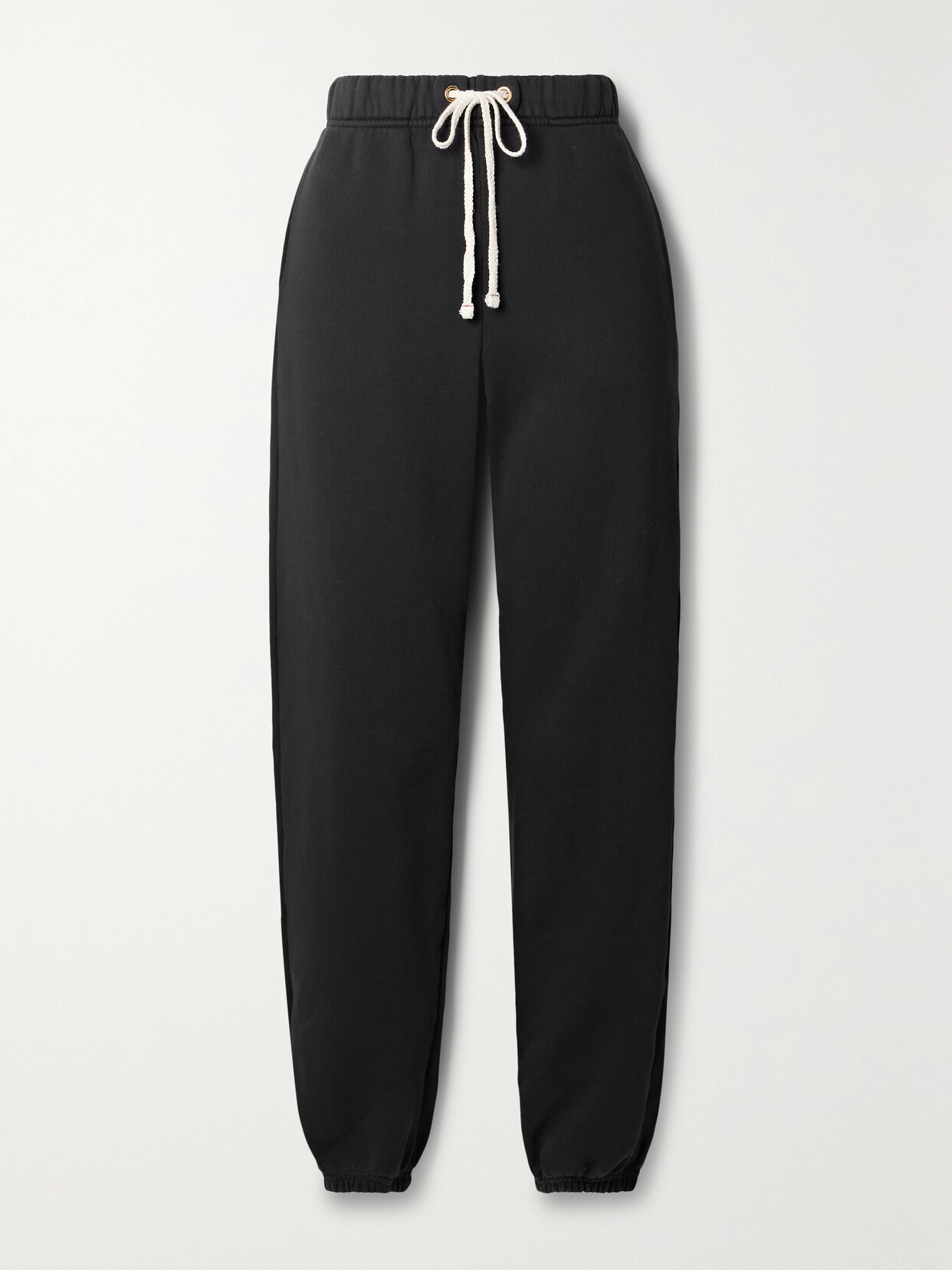 Les Tien Dylan Tapered Cotton-jersey Track Trousers In Black