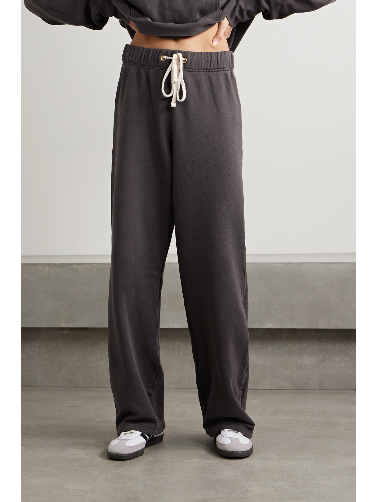 Shop Les Tien Eazy Cotton-jersey Track Pants In Black