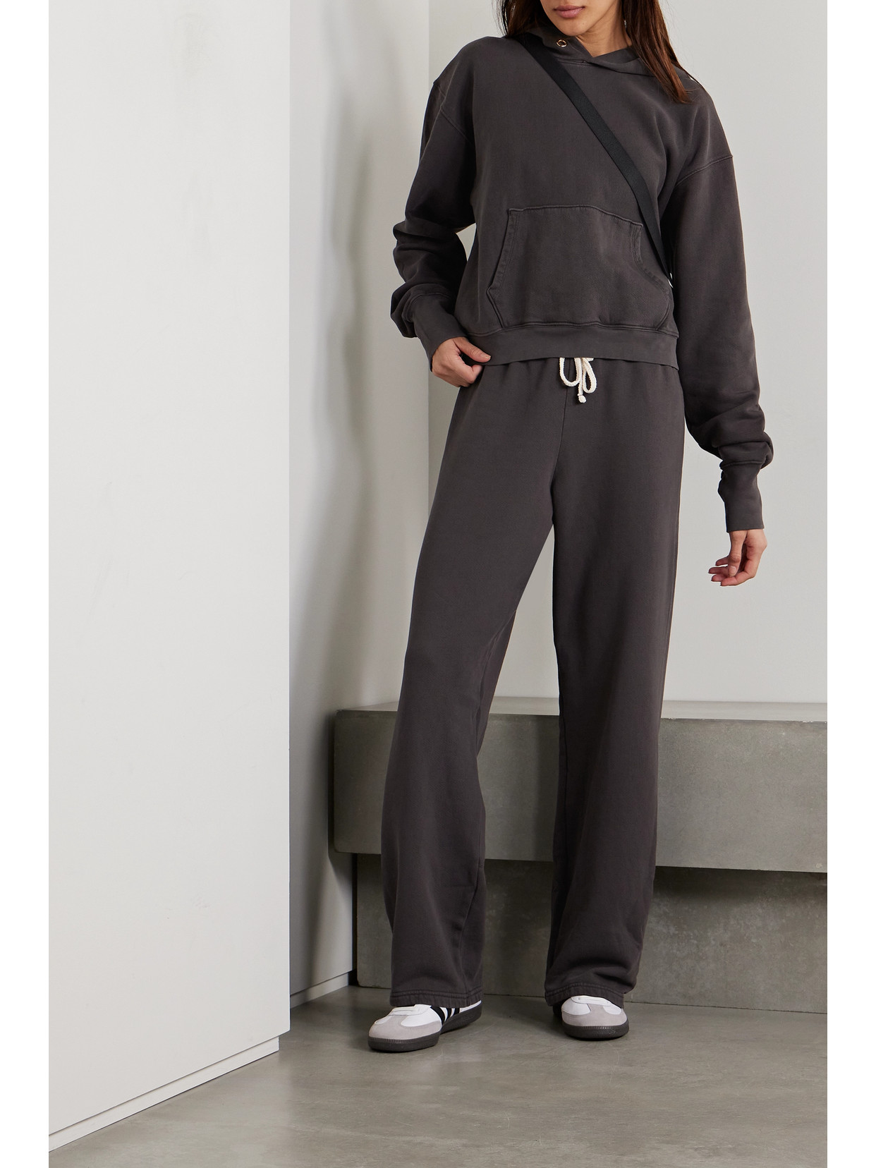 Shop Les Tien Eazy Cotton-jersey Track Pants In Black