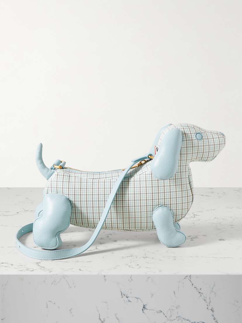 Thom Browne Hector Checked Textured-leather Shoulder Bag