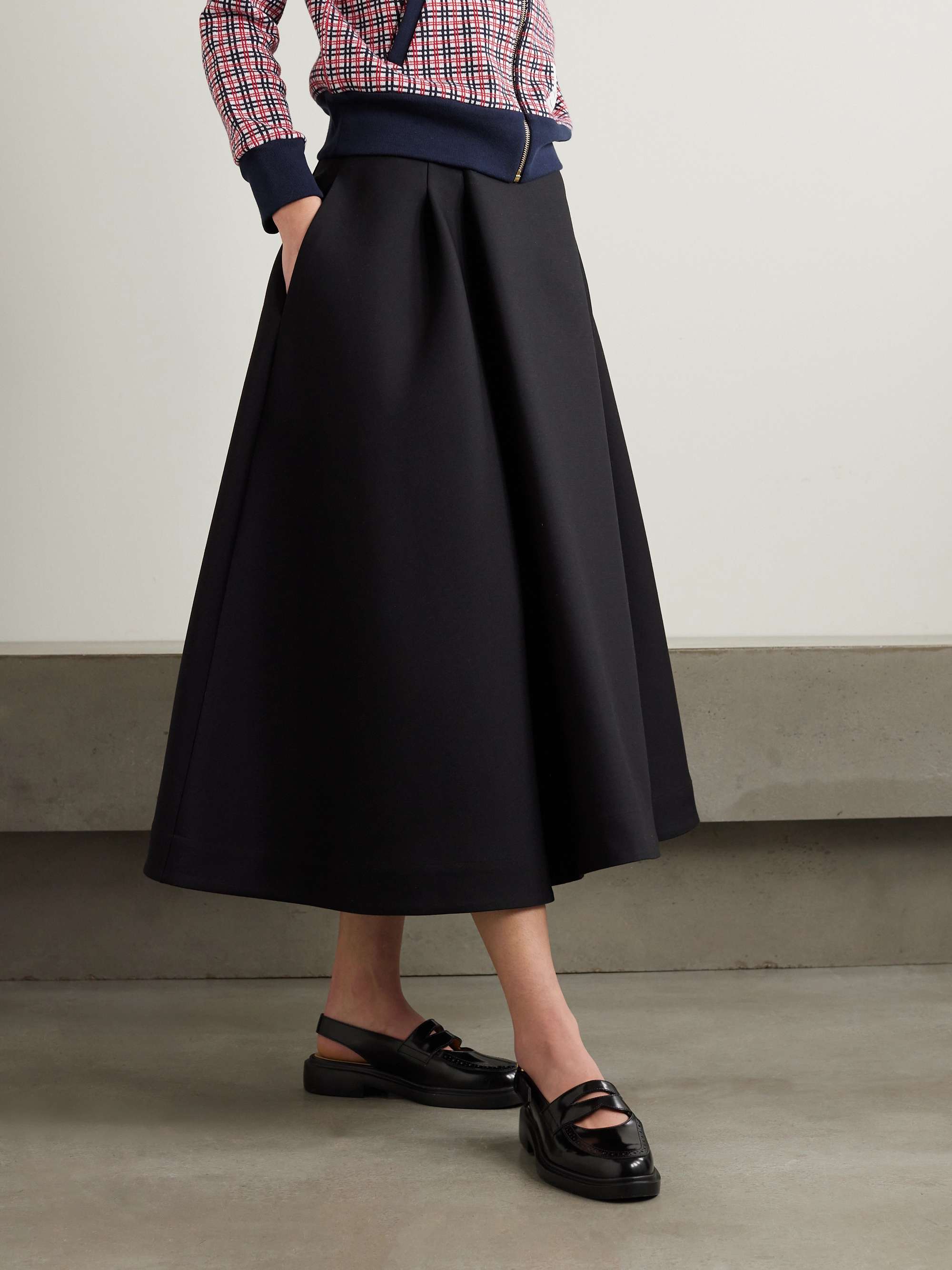 THOM BROWNE Cutout leather slingback loafers | NET-A-PORTER