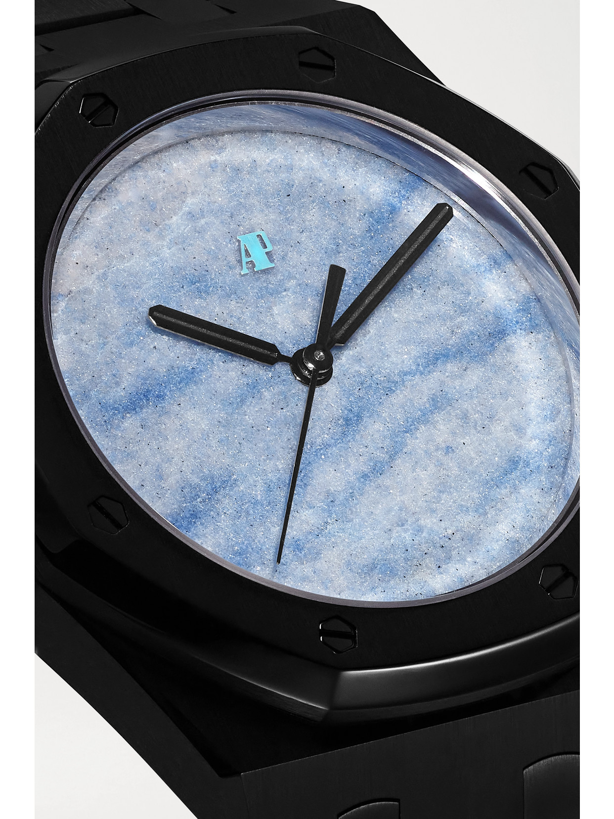 Mad Audemars Piguet Royal Oak Limited Edition Automatic 37mm Dlc-coated Stainless Steel Watch In Blue