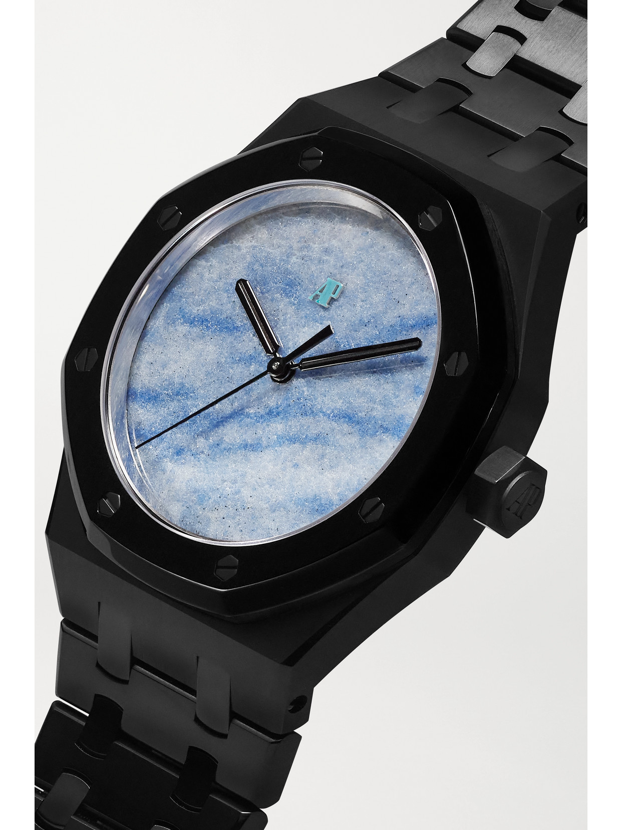 Mad Audemars Piguet Royal Oak Limited Edition Automatic 37mm Dlc-coated Stainless Steel Watch In Blue