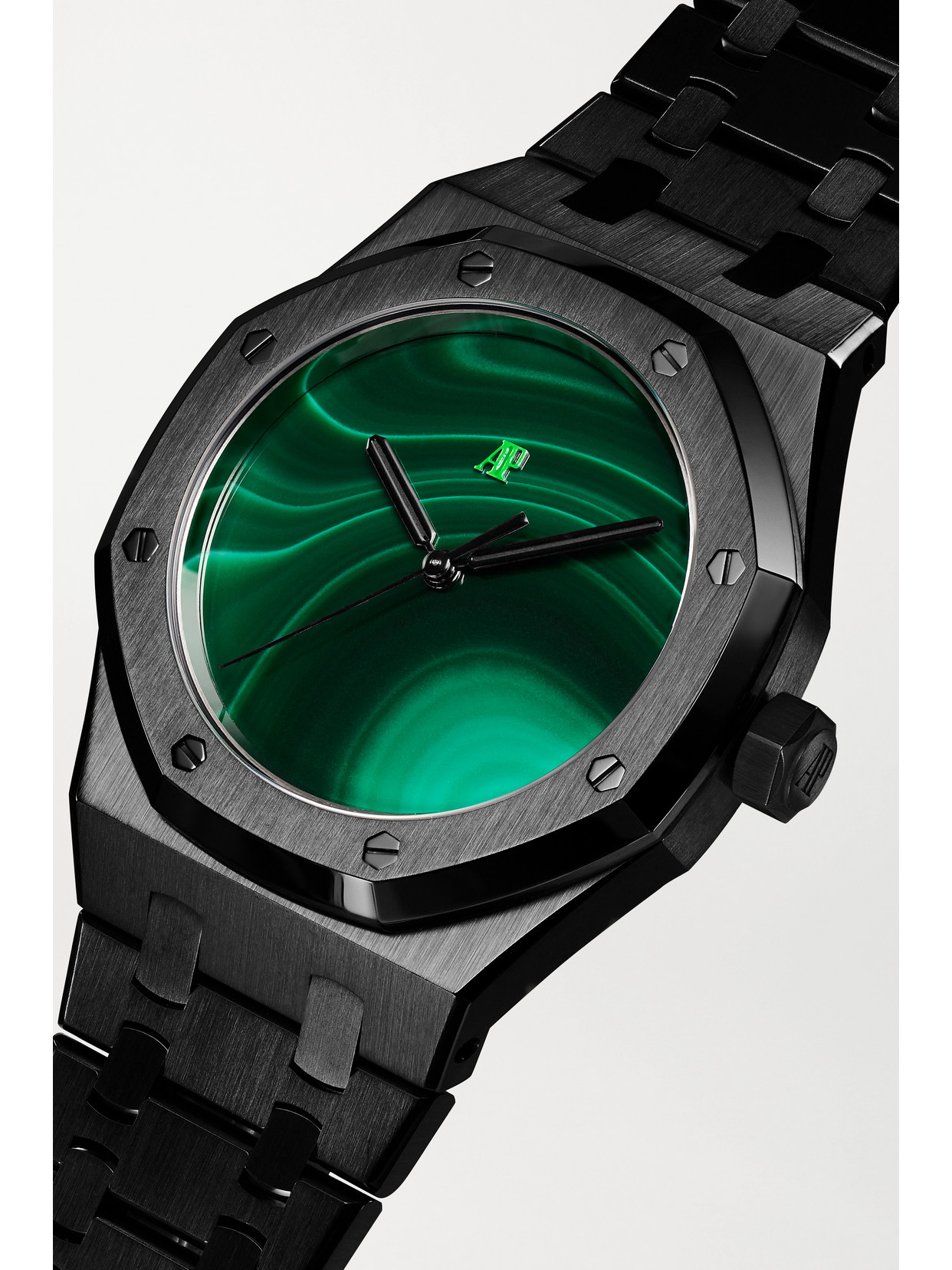 Mad Audemars Piguet Royal Oak Limited Edition Automatic 37mm Dlc-coated Stainless Steel Watch In Green