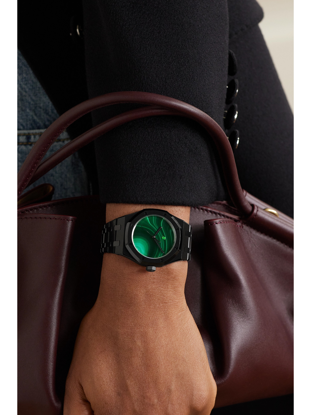 Mad Audemars Piguet Royal Oak Limited Edition Automatic 37mm Dlc-coated Stainless Steel Watch In Green