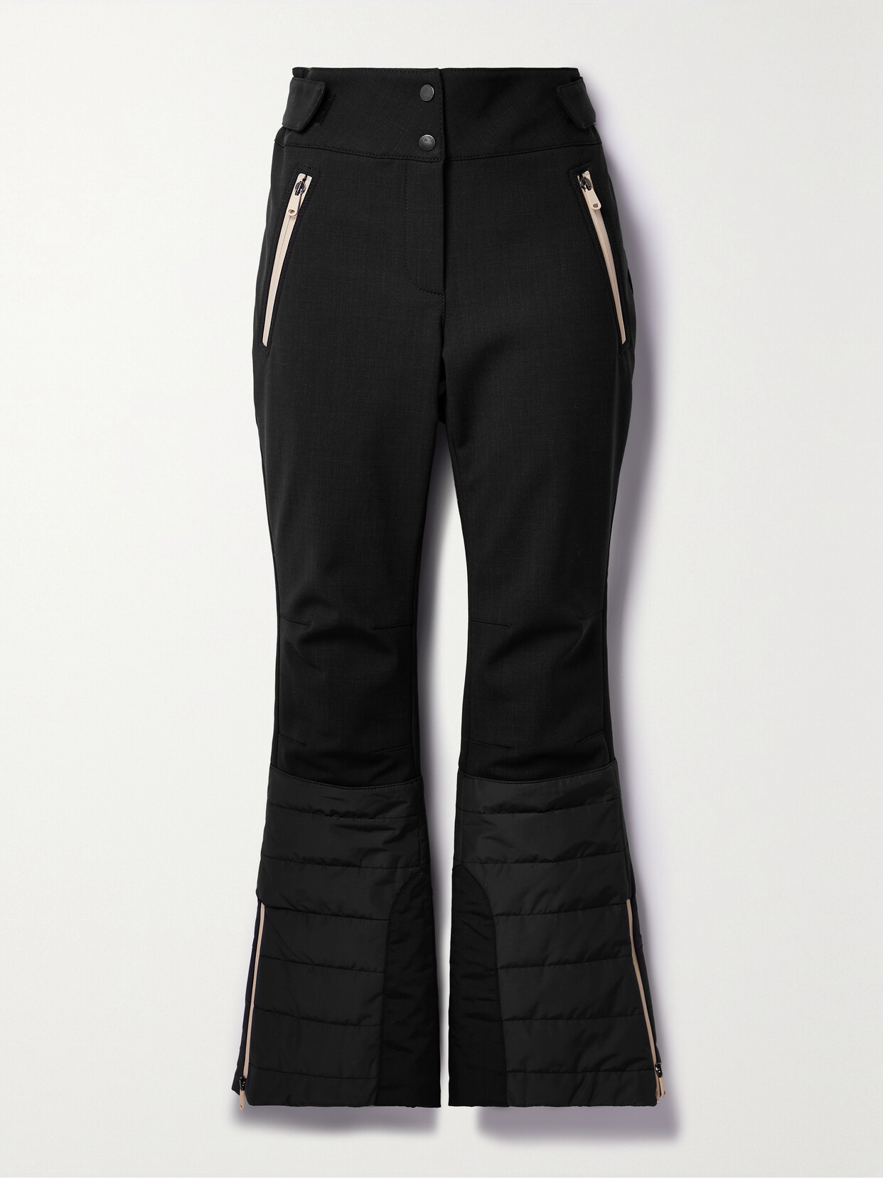 Brunello Cucinelli Bead-embellished Wool-blend Flared Ski Trousers In Black