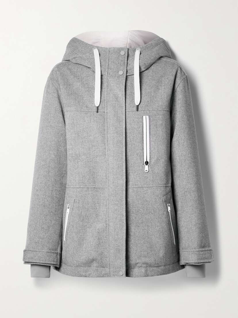 Brunello Cucinelli Hooded Bead-embellished Padded Wool Ski Jacket