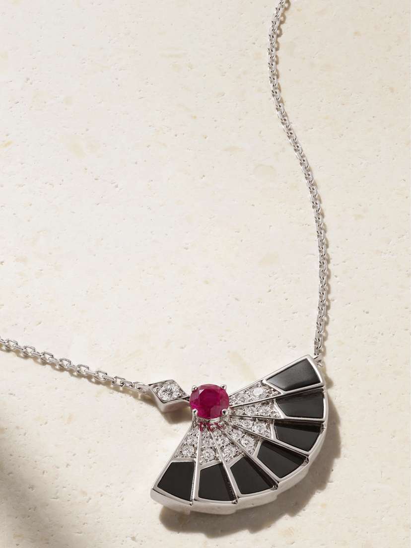 Garrard Fanfare Symphony 18-karat White Gold Multi-stone Necklace