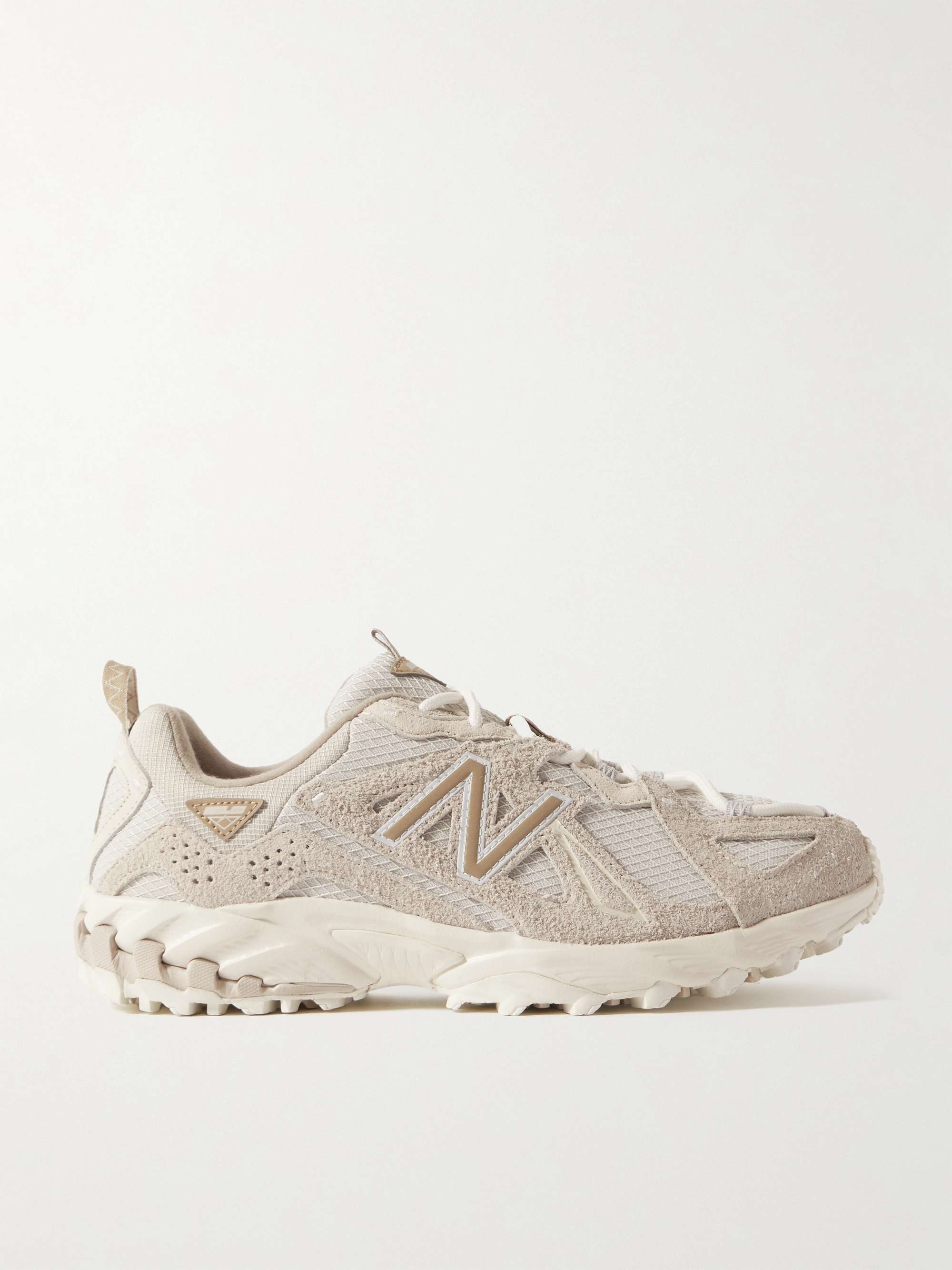 NEW BALANCE 550 suede-trimmed leather and mesh sneakers