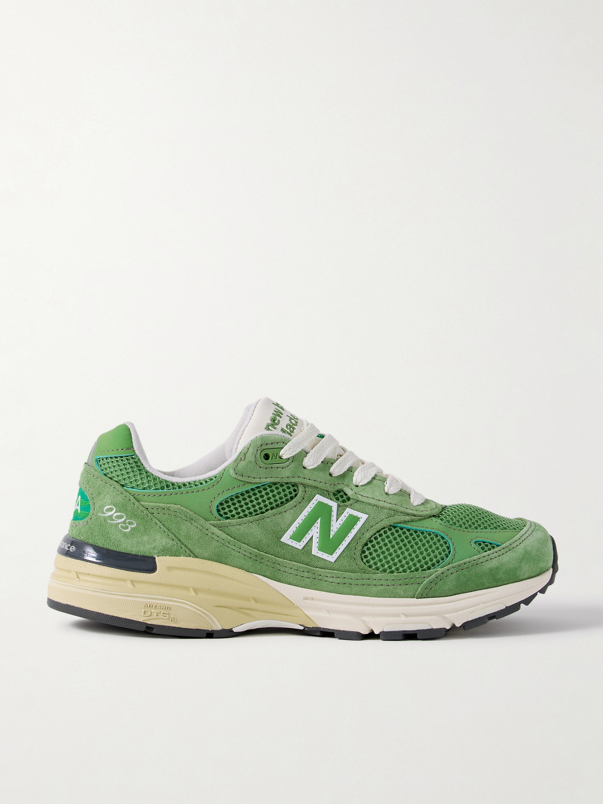 New Balance 993 Leather And Suede-trimmed Mesh Sneakers In Green