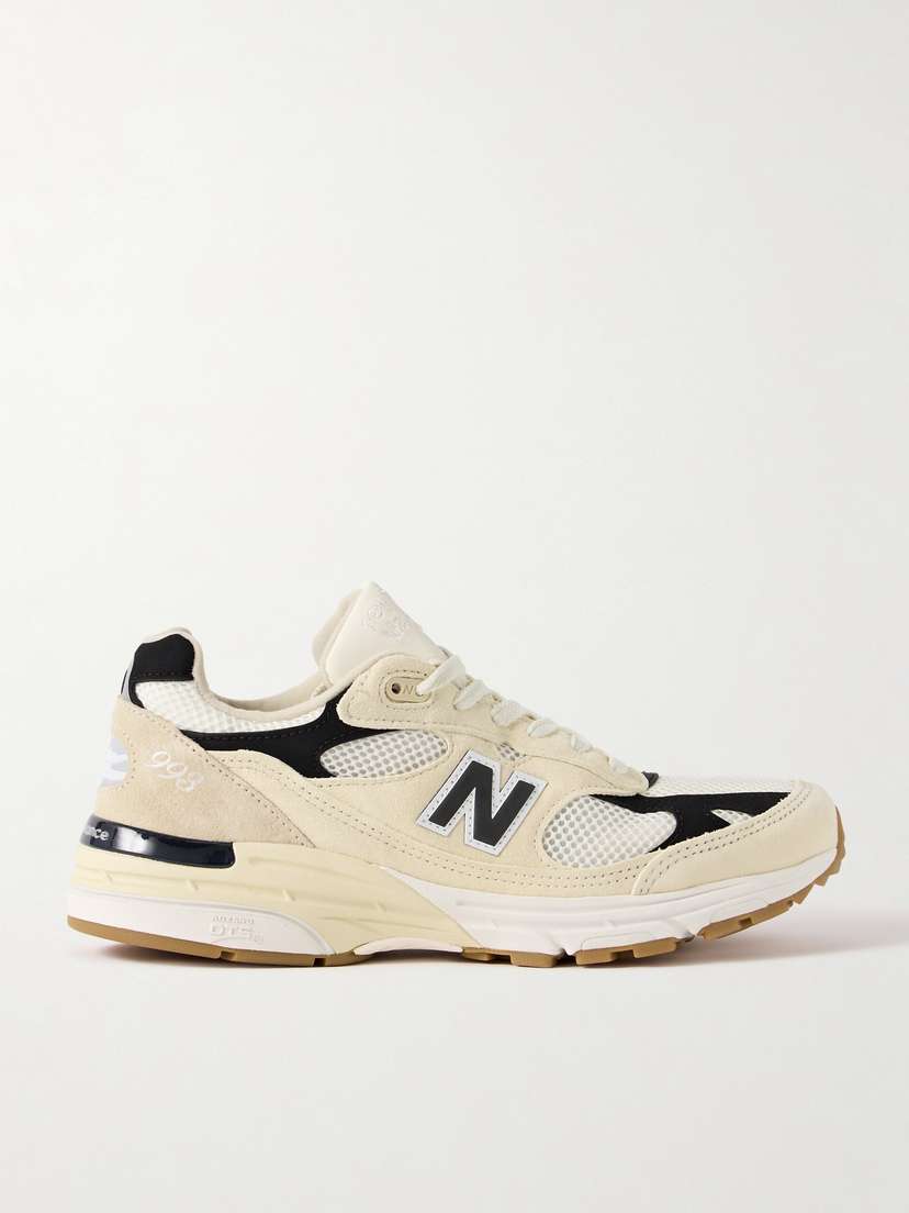 New Balance 993 Leather And Suede-trimmed Mesh Sneakers