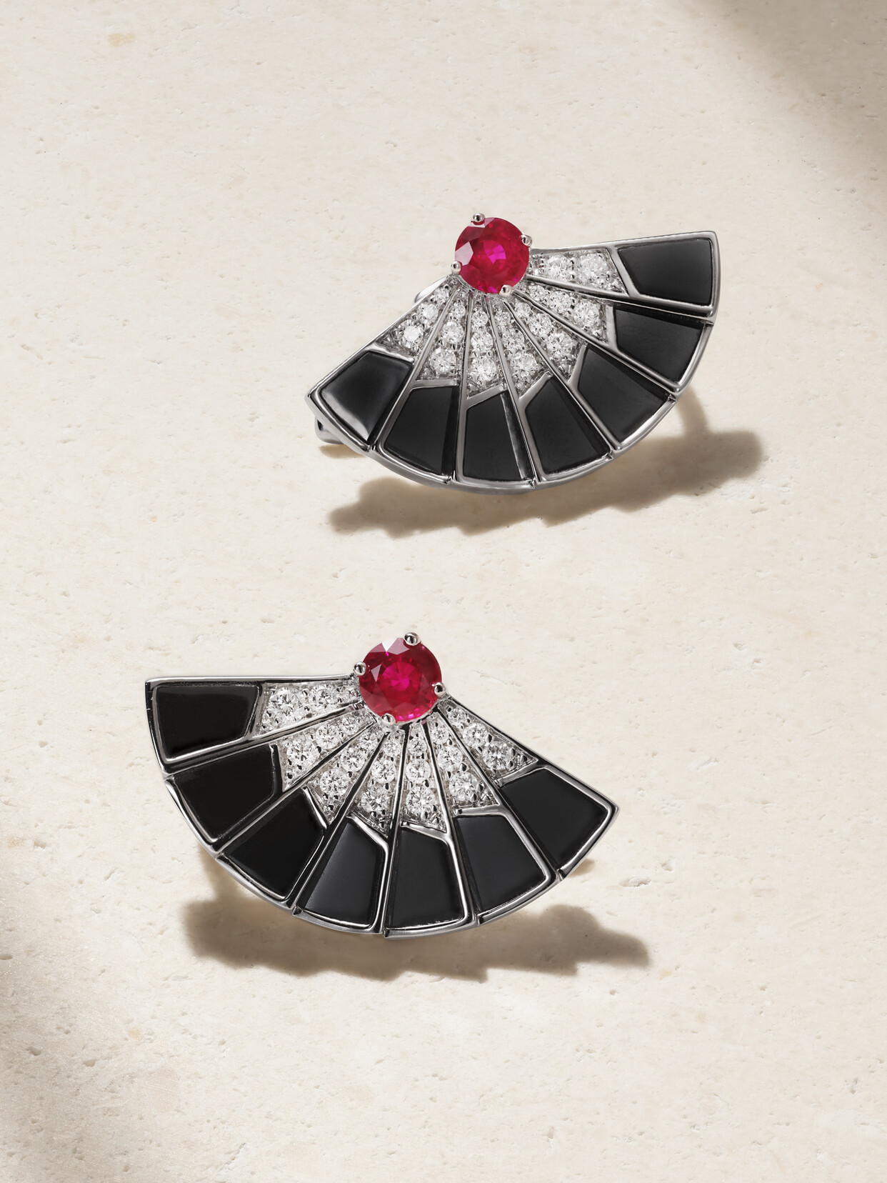 Garrard Fanfare Symphony 18-karat White  Multi-stone Earrings