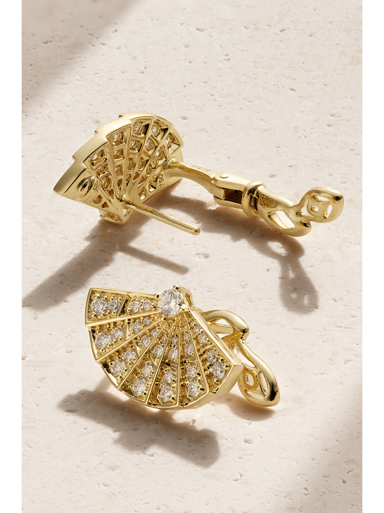 Shop Garrard Fanfare Symphony 18-karat Gold Diamond Earrings