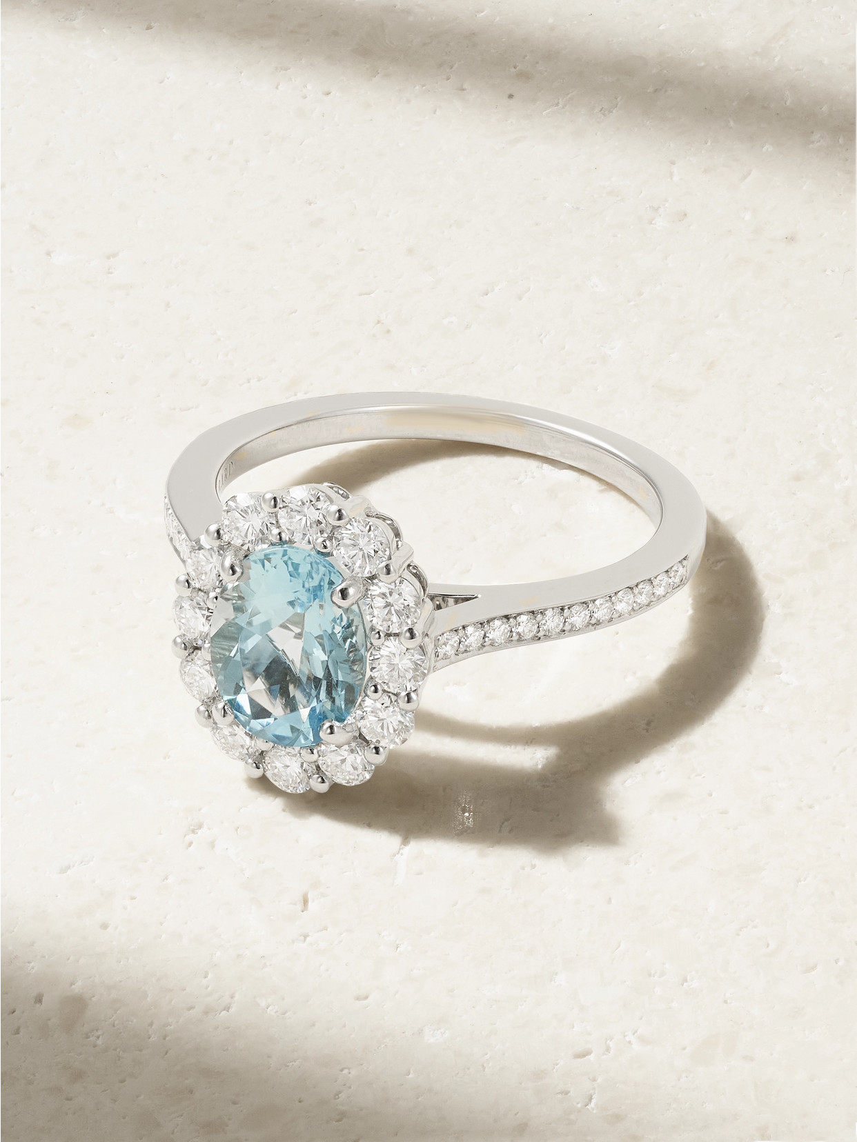 Garrard - 1735 Platinum, Aquamarine And Diamond Ring - Gold