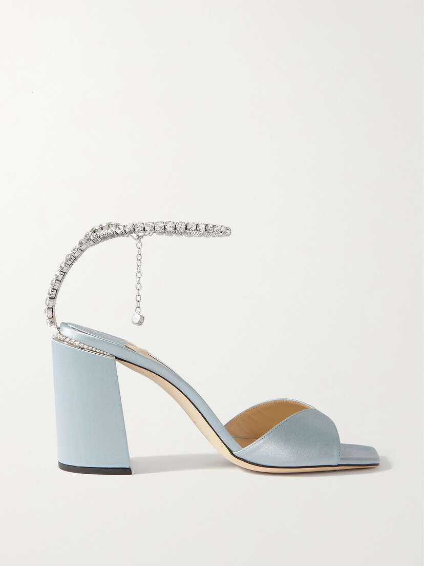 Jimmy Choo Saeda 85 Crystal-embellished Satin Sandals - IT37