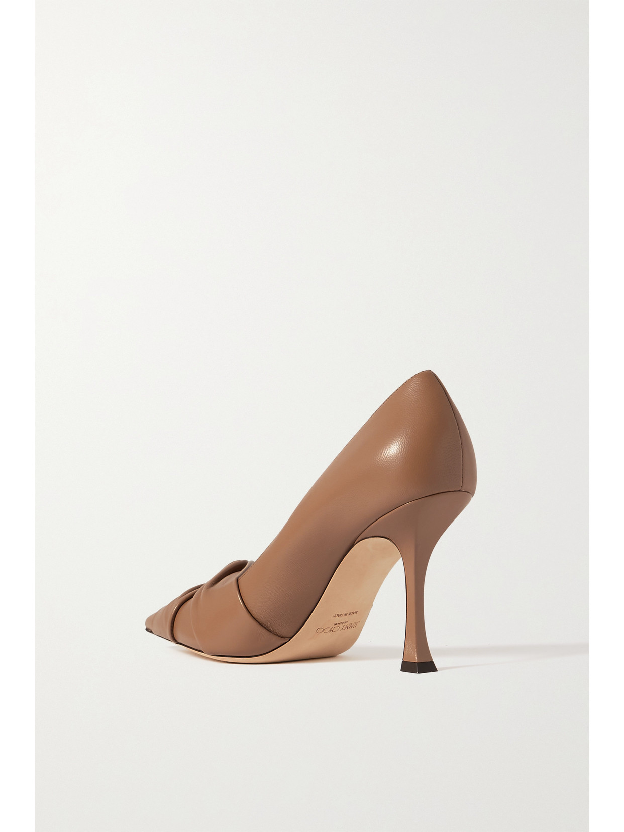 Shop Jimmy Choo Hedera 90 Knotted Leather Pumps In Neutrals