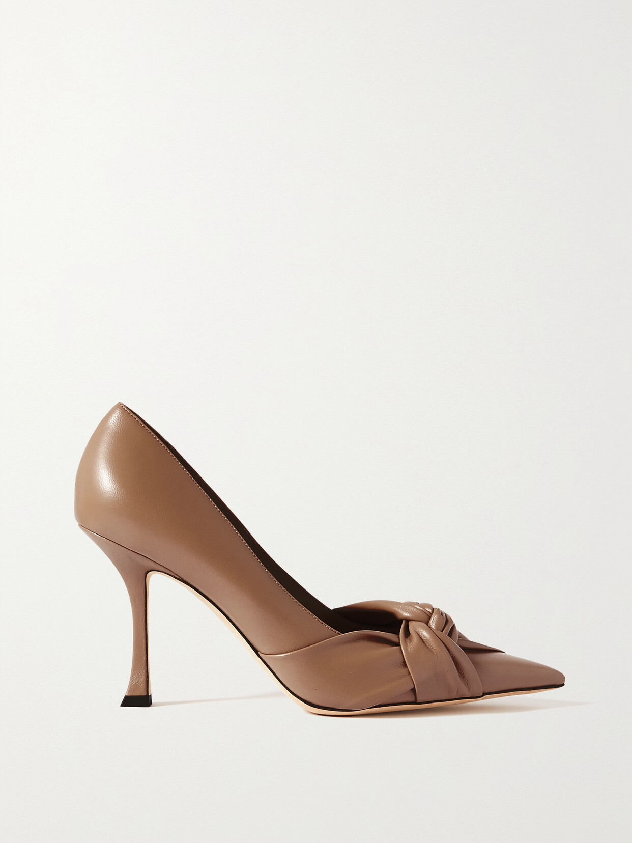 Jimmy Choo Hedera 90 Knotted Leather Pumps In Neutrals