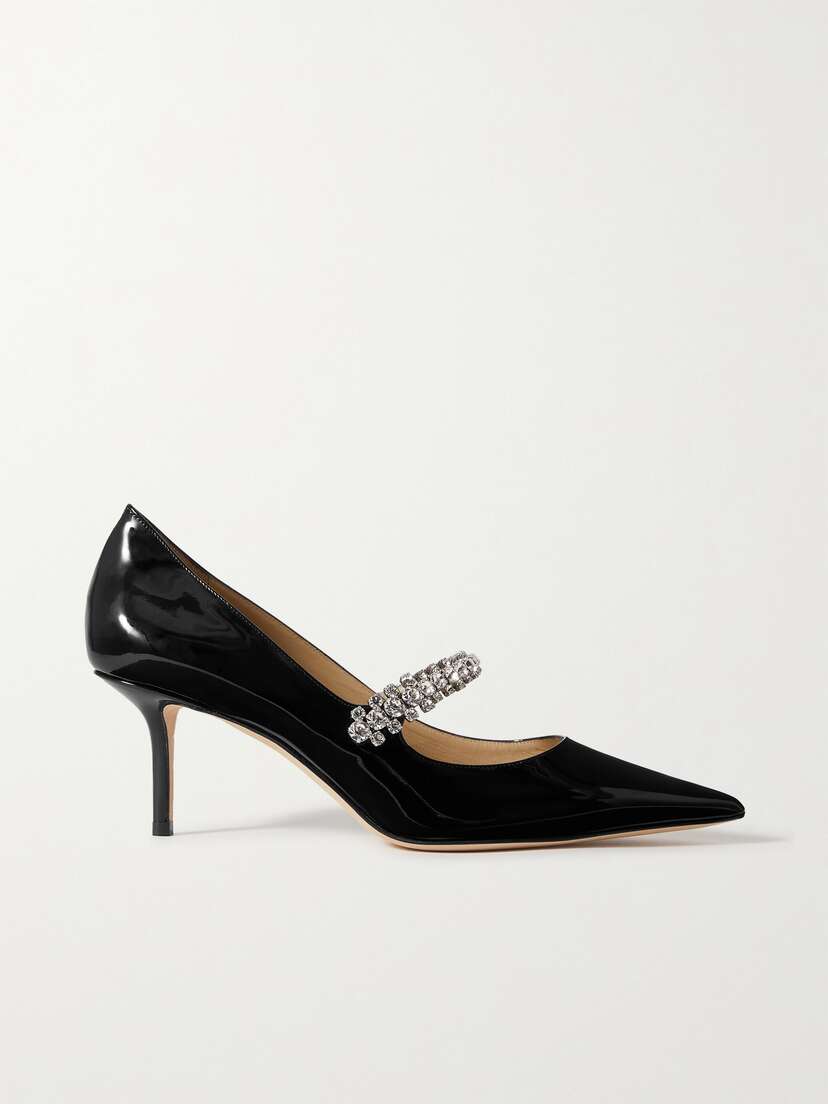 Jimmy Choo Bing 65mm Crystal-embellished Patent-leather Pumps