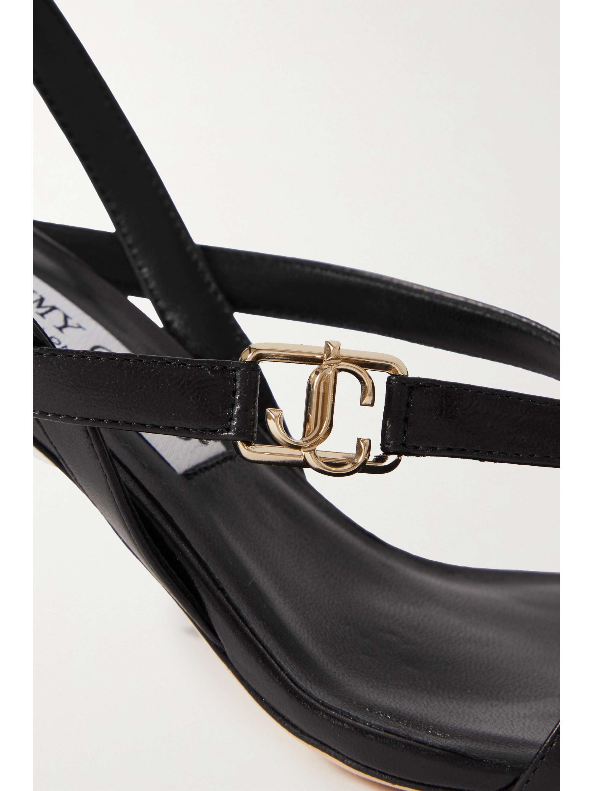 JIMMY CHOO Jess 65 embellished leather slingback sandals thumbnail