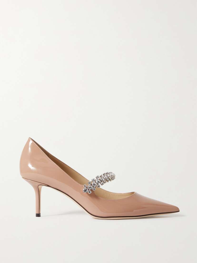 Jimmy Choo Bing 65 Crystal-embellished Patent-leather Pumps