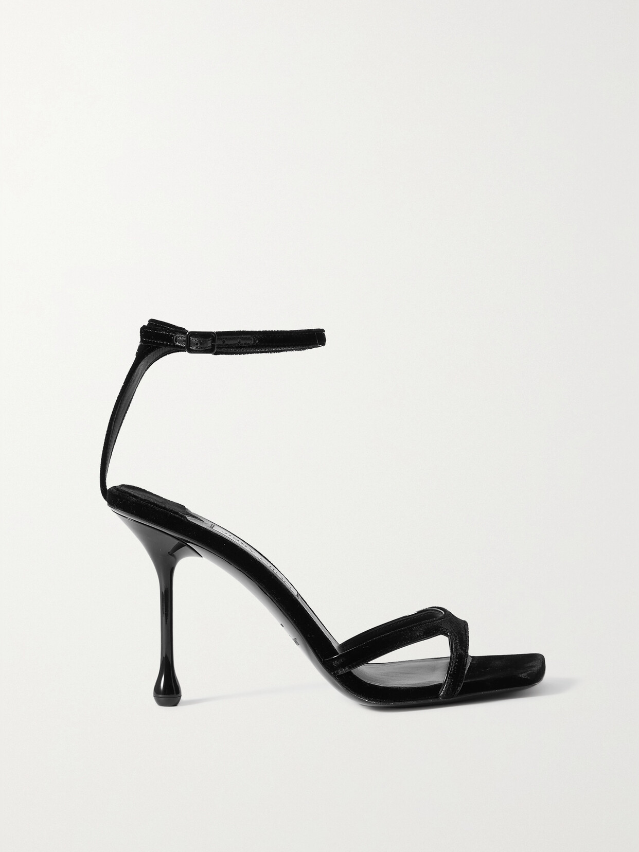 Jimmy Choo Ixia 95 Logo-embellished Velvet Sandals In Black