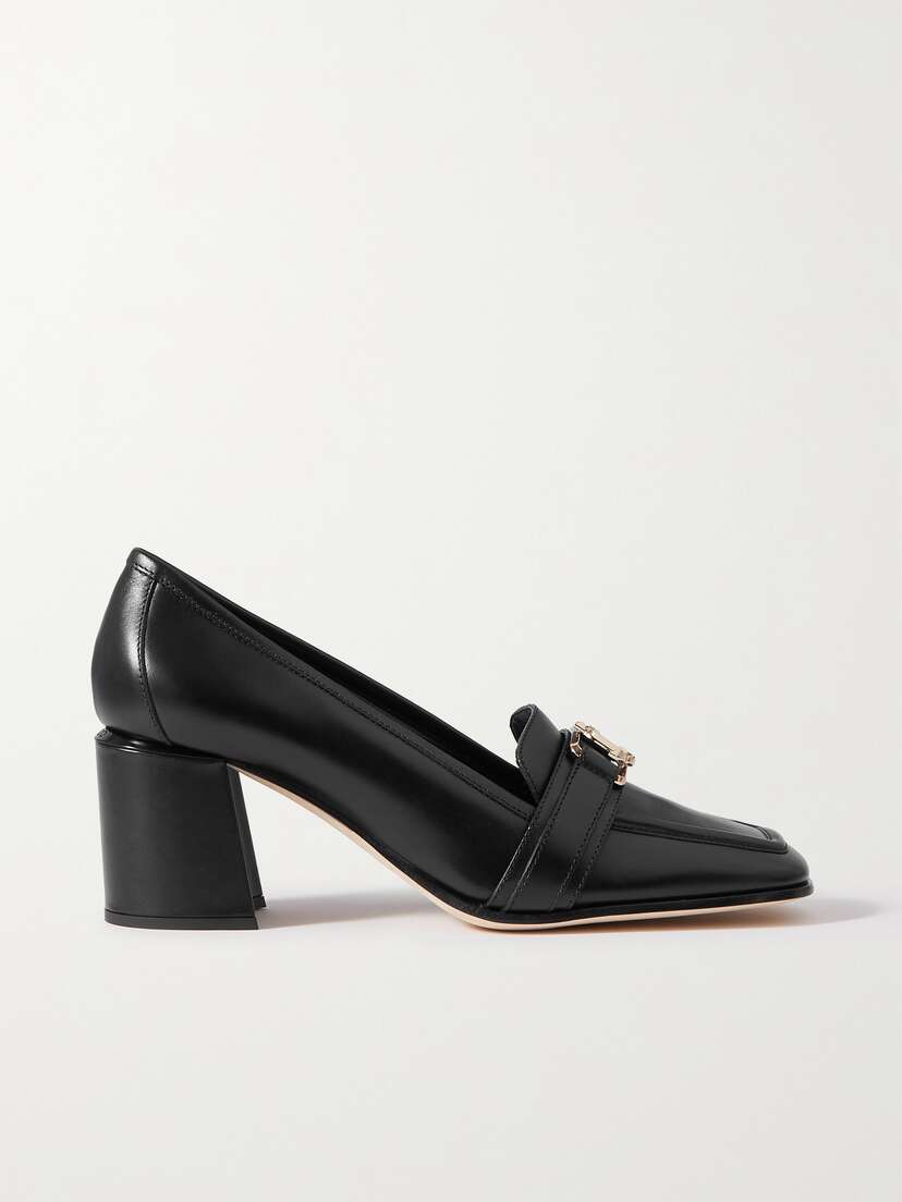 Jimmy Choo Evin 65 Logo-embellished Leather Pumps