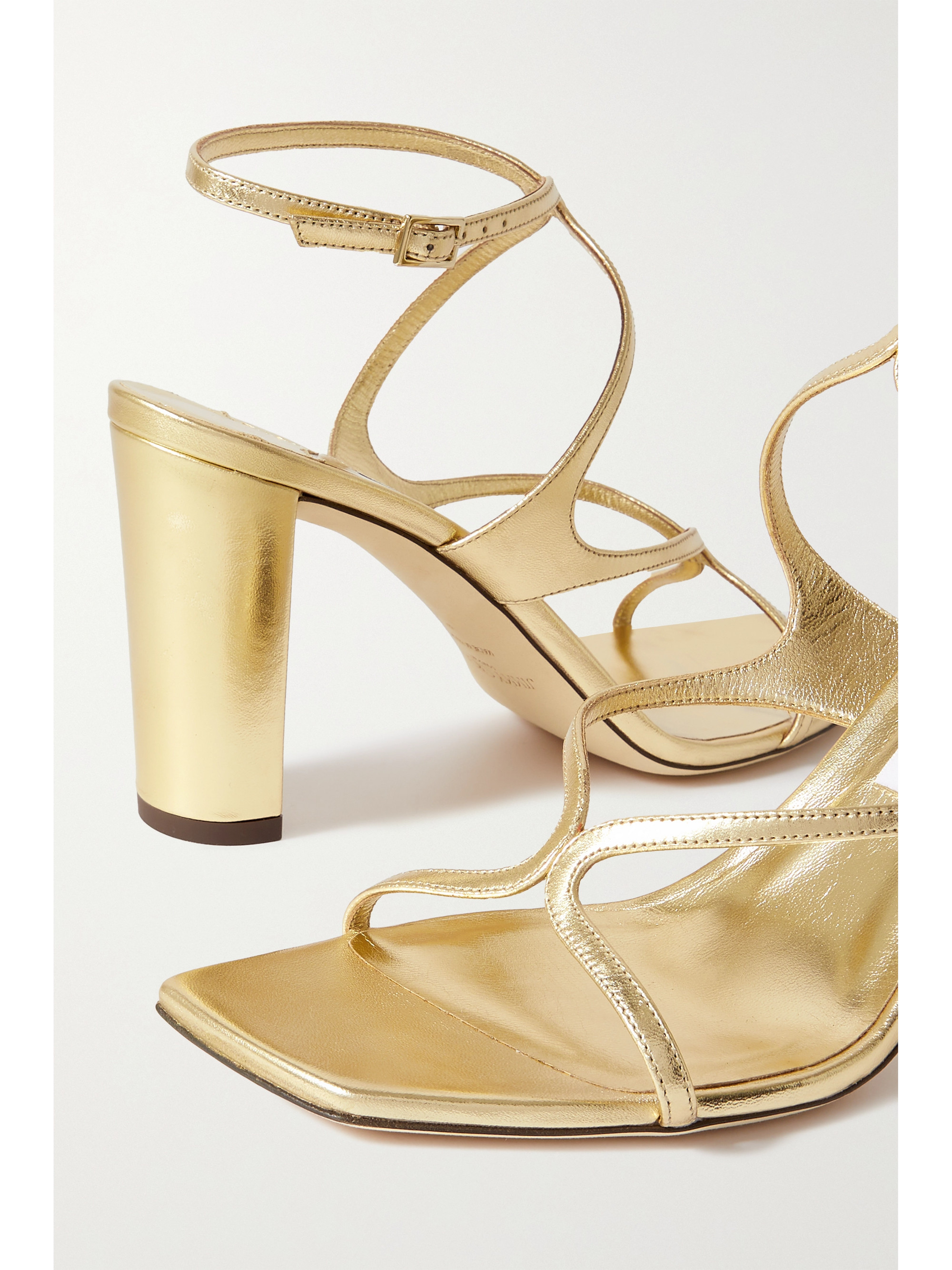 JIMMY CHOO - Azie 85 metallic leather sandals | Plush